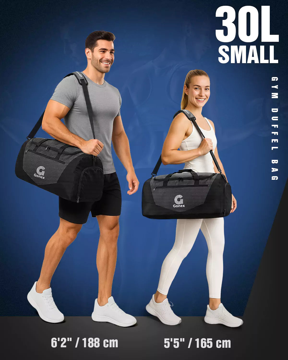 gonex-30l-sports-gym-duffle-bag-water-resistant-with-ventilated-shoe-compartment image 4