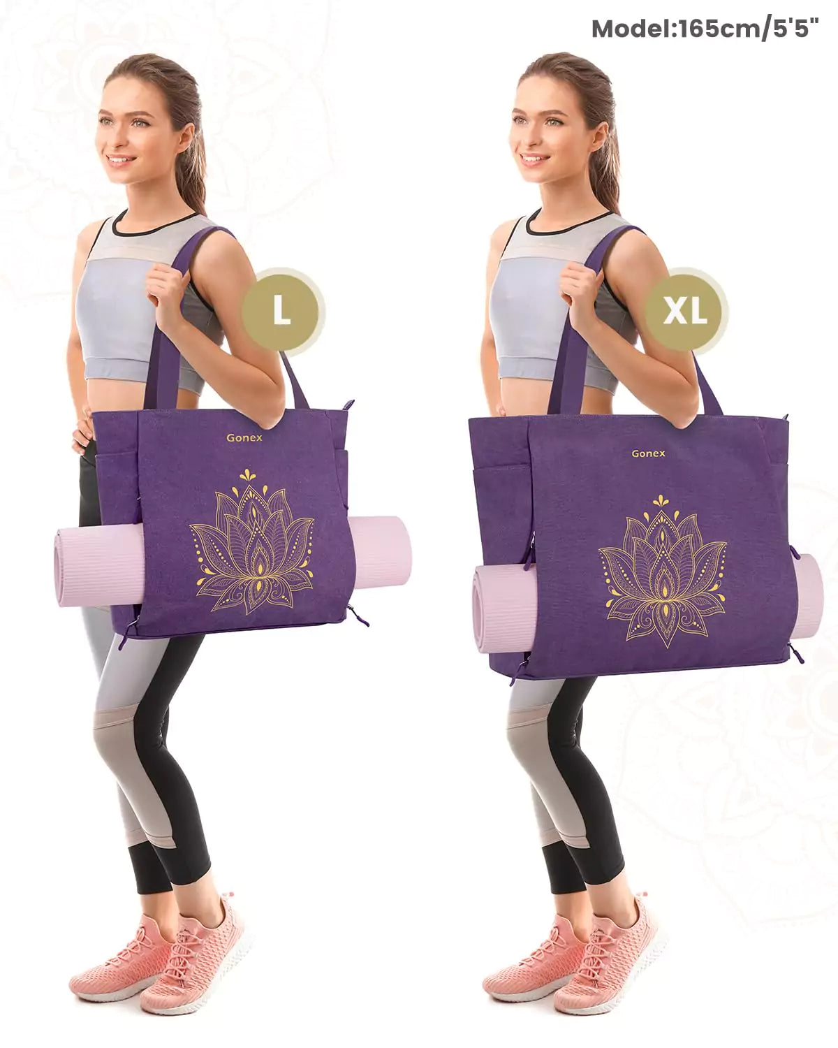 gonex-large-yoga-mat-bag-with-full-zipper-dedicated-mat-compartment-tote-for-6mm image 6