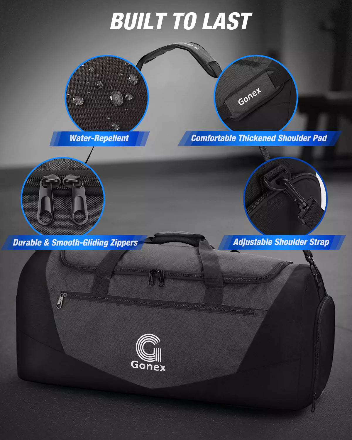 gonex-30l-sports-gym-duffle-bag-water-resistant-with-ventilated-shoe-compartment image 7