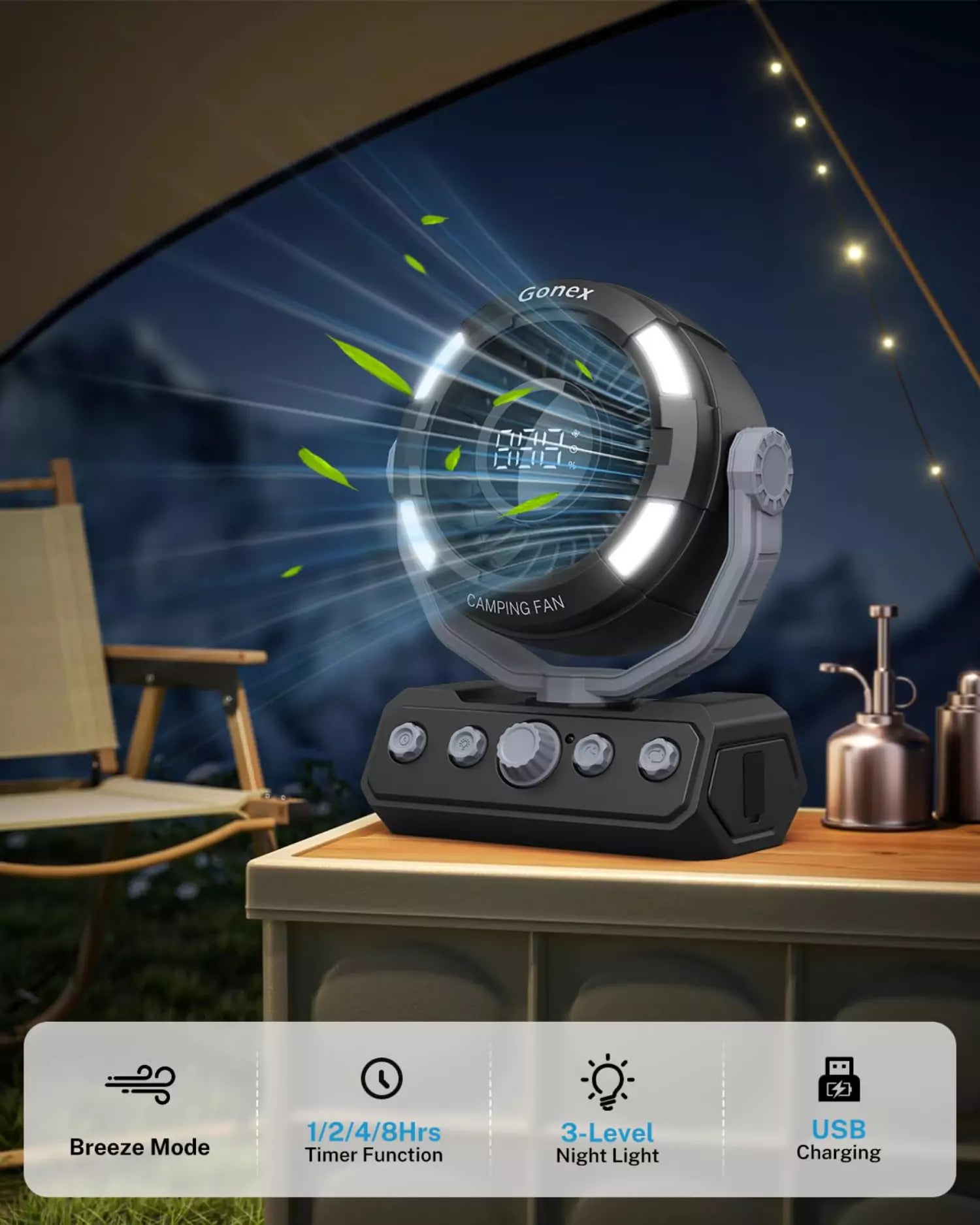 gonex-portable-camping-fan-for-tent-20-000mah-rechargeable-battery-fan-with-powe image 5