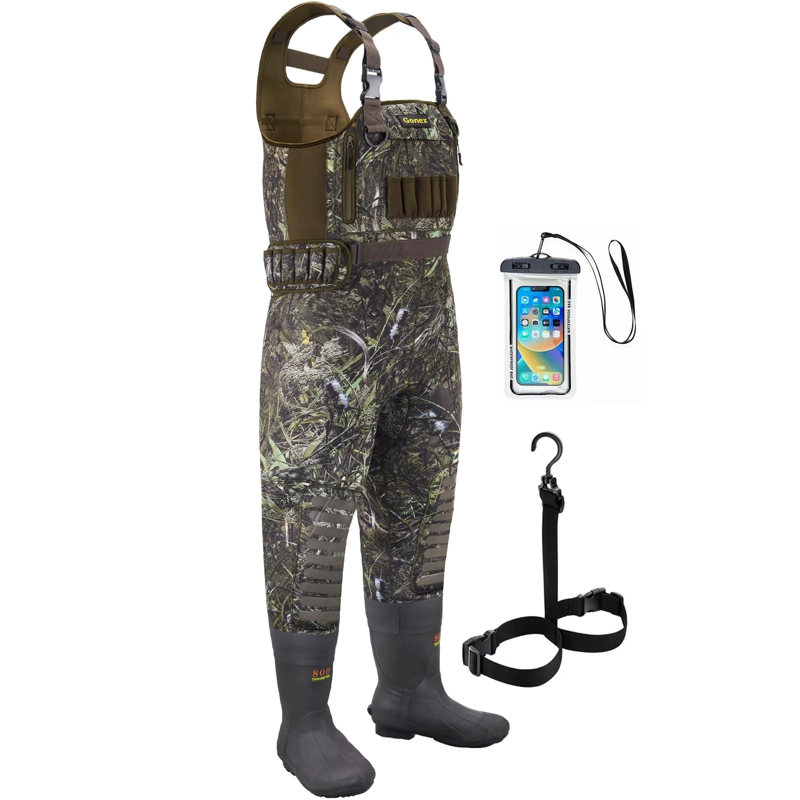 gonex-hunting-chest-waders-with-boots-4-5mm-neoprene-waterproof-waders-with-800g image 1