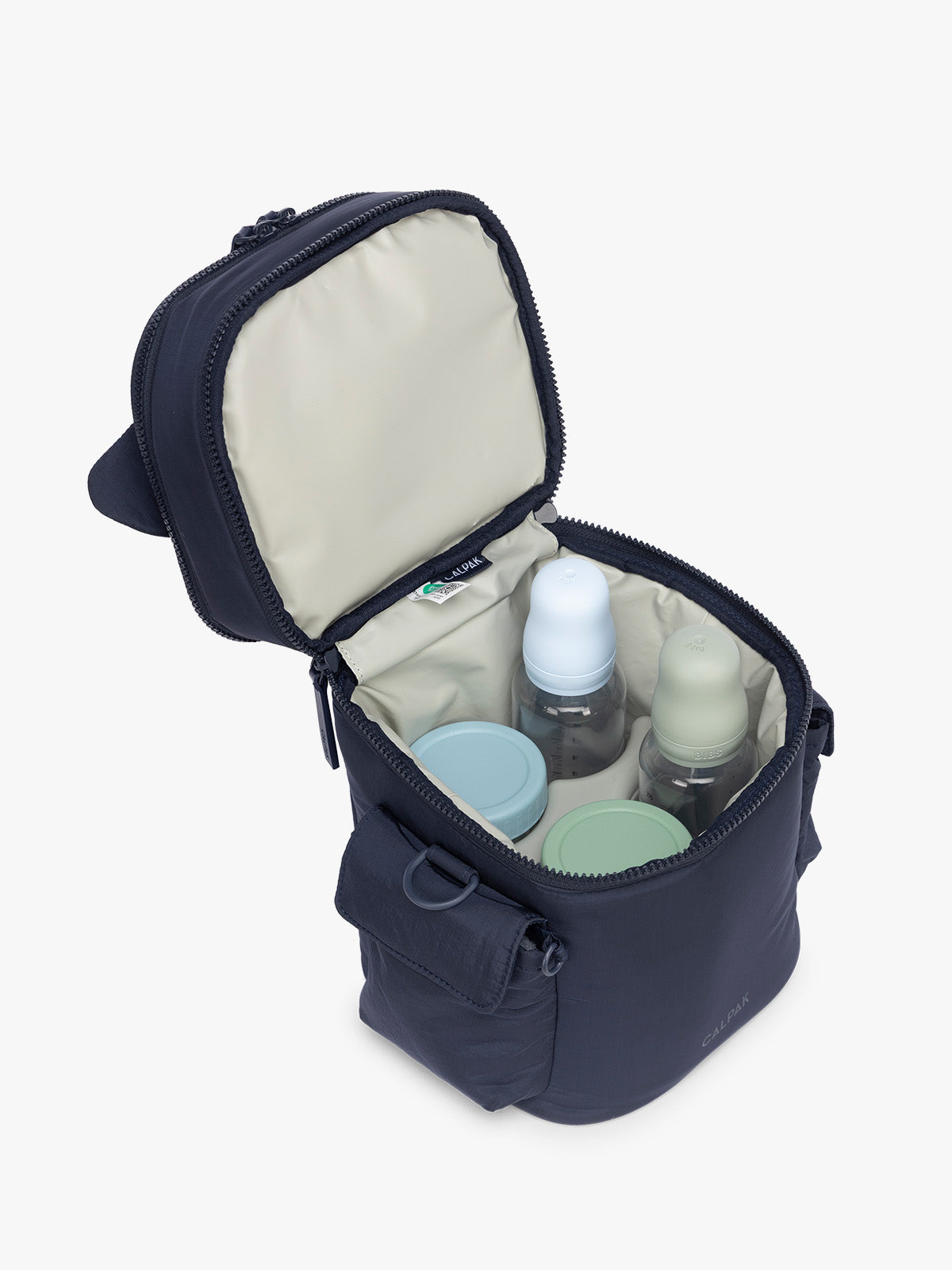 calpak-insulated-baby-bottle-bag-4-bottle-cooler-with-ice-pack-and-stroller-stra image 5
