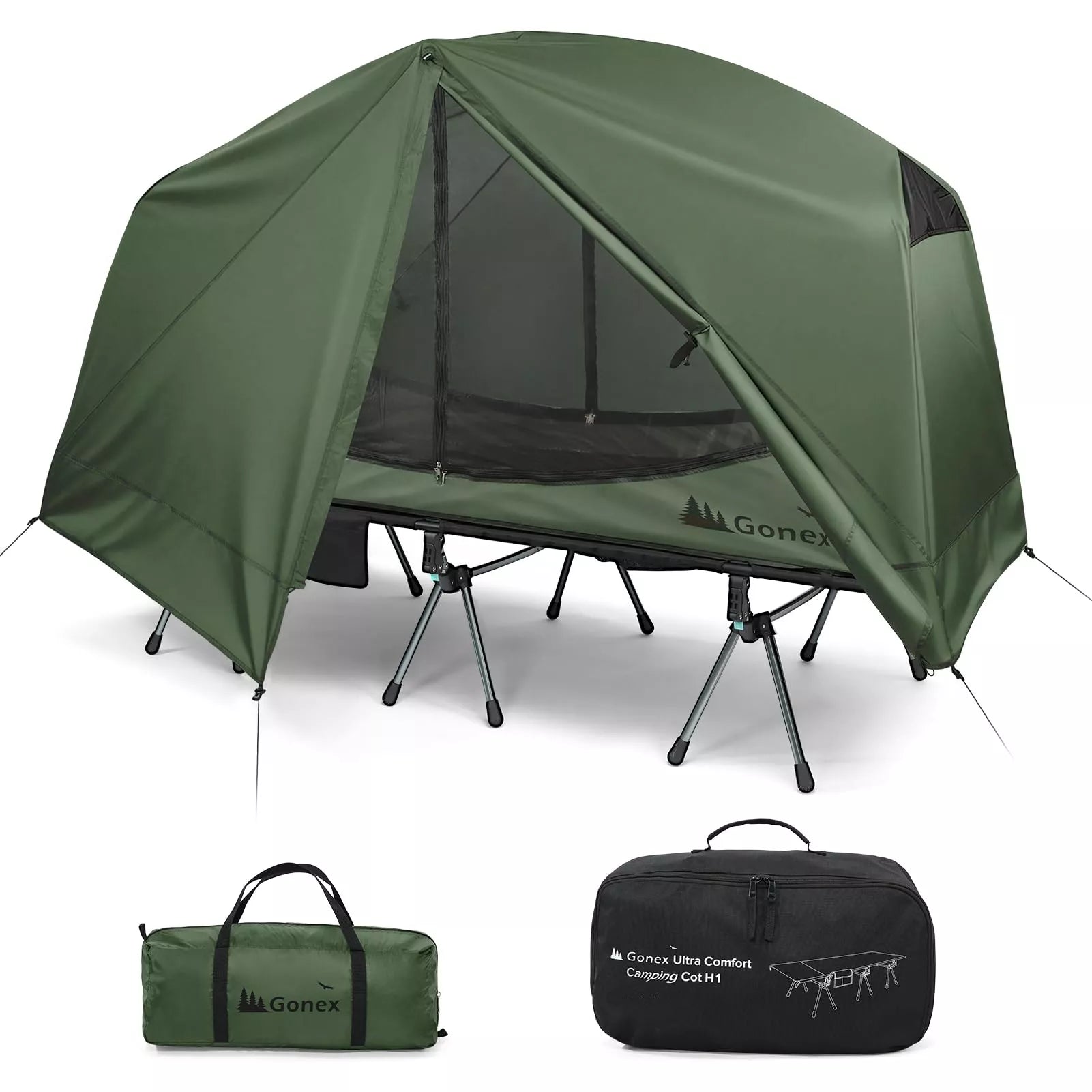 gonex-1-person-off-ground-folding-camping-cot-combo-extra-wide-31-5-bed-with-2-h image 1
