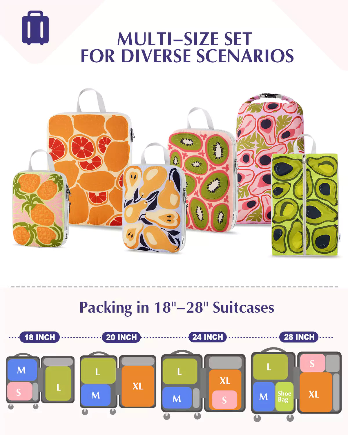 gonex-cute-fruit-compression-packing-cubes-dual-zipper-space-saving-travel-organ image 6
