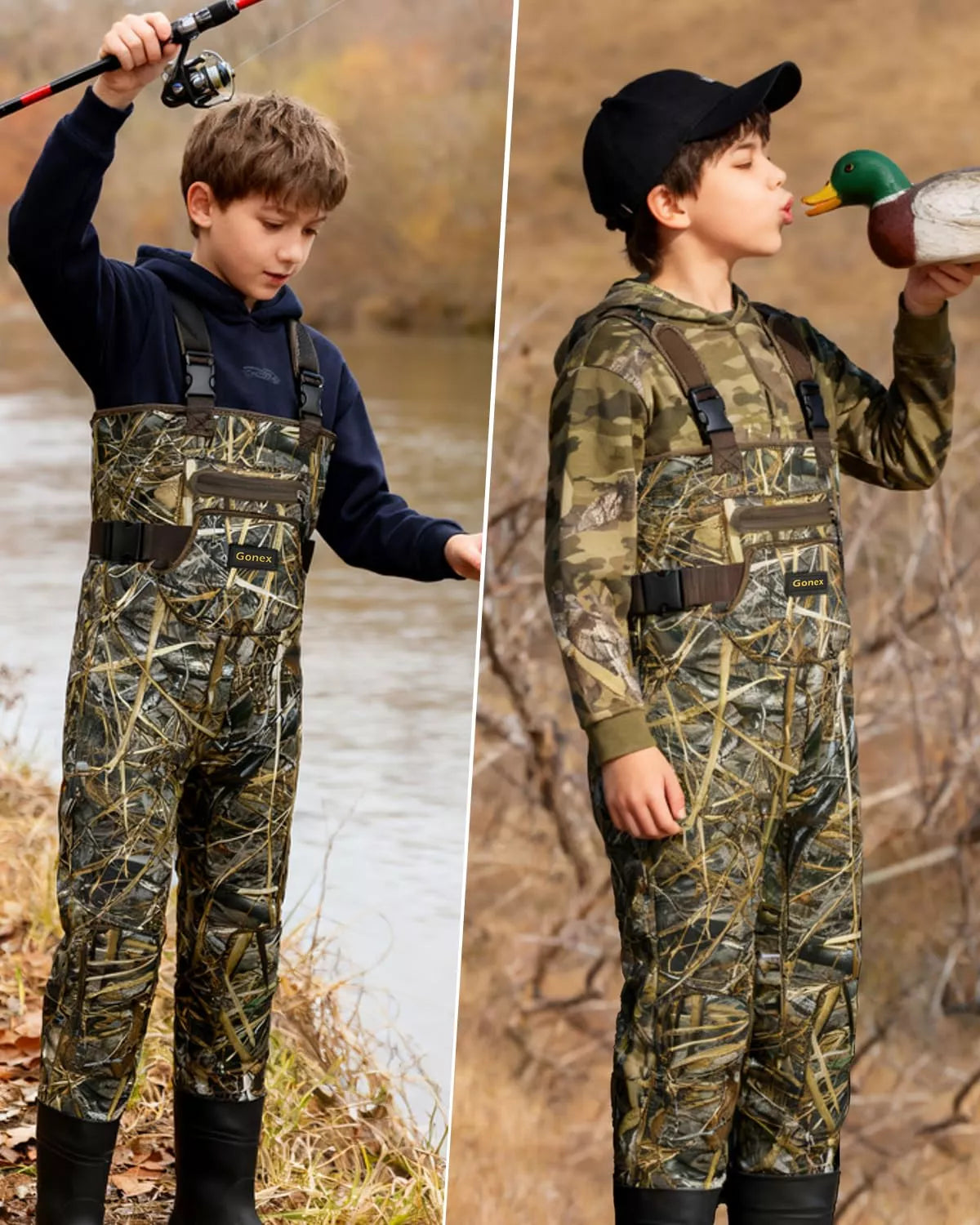 gonex-kids-neoprene-chest-waders-with-boots-4mm-insulated-waterproof-fishing-wad image 8