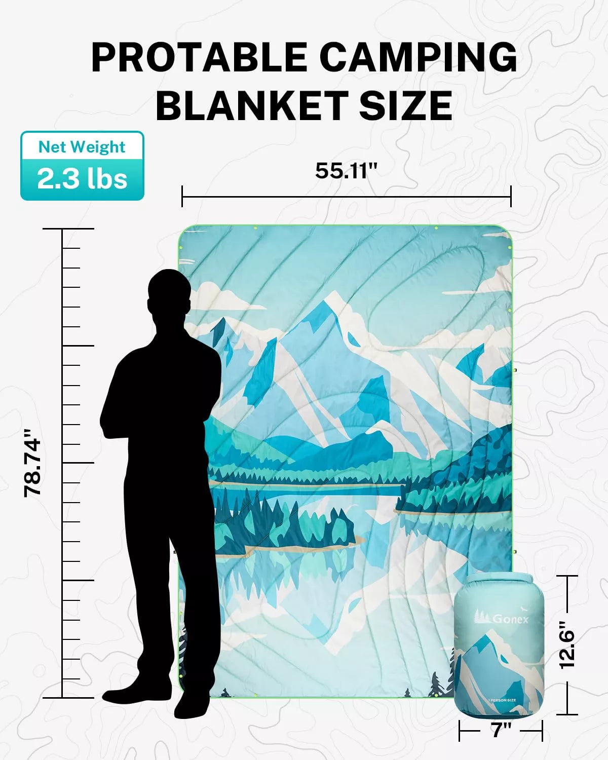 gonex-iceberg-puffy-printed-outdoor-camping-blanket-79-x-55-ultra-light-thermal- image 5