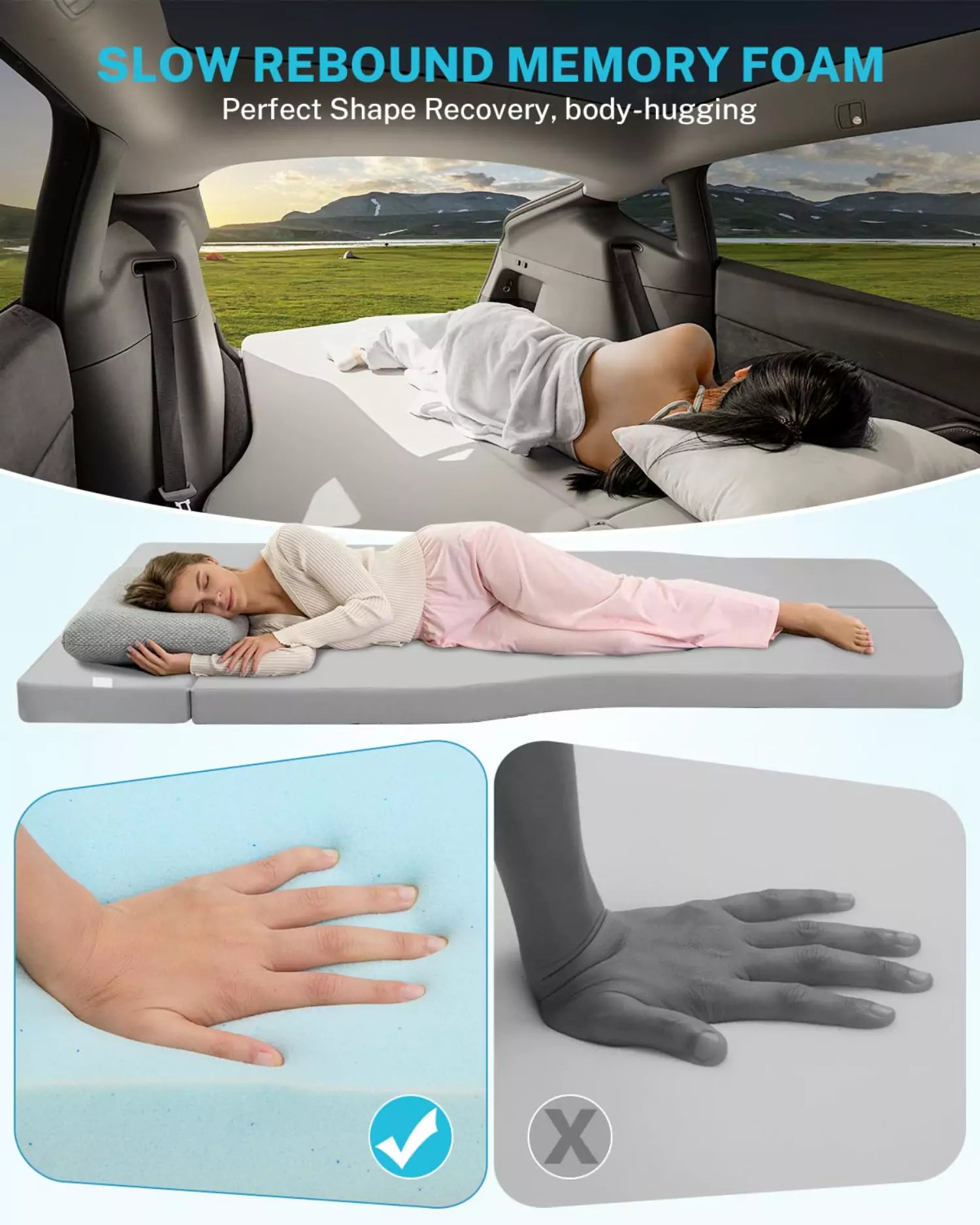 gonex-memory-foam-mattress-for-tesla-model-y-model-3-2-6-ice-silk-cooling-sleep- image 4