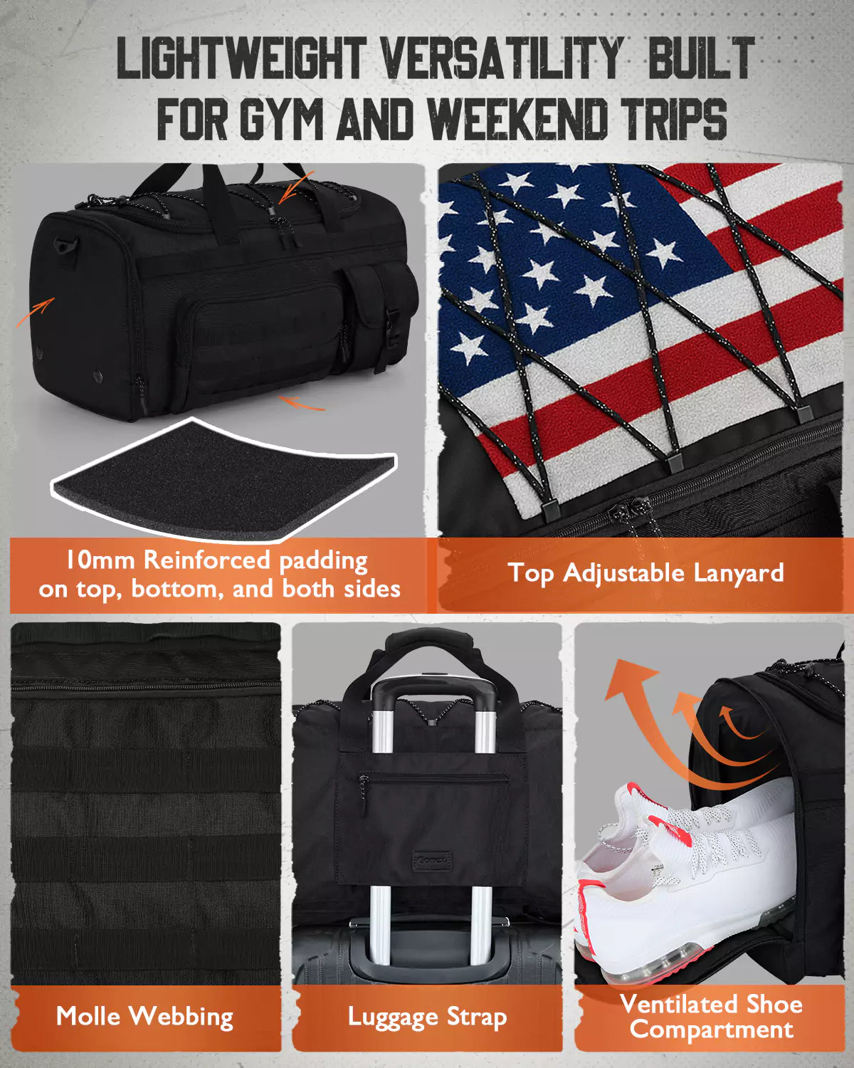 gonex-3-in-1-convertible-travel-duffel-backpack-with-shoe-compartment-45l-90l-13 image 3