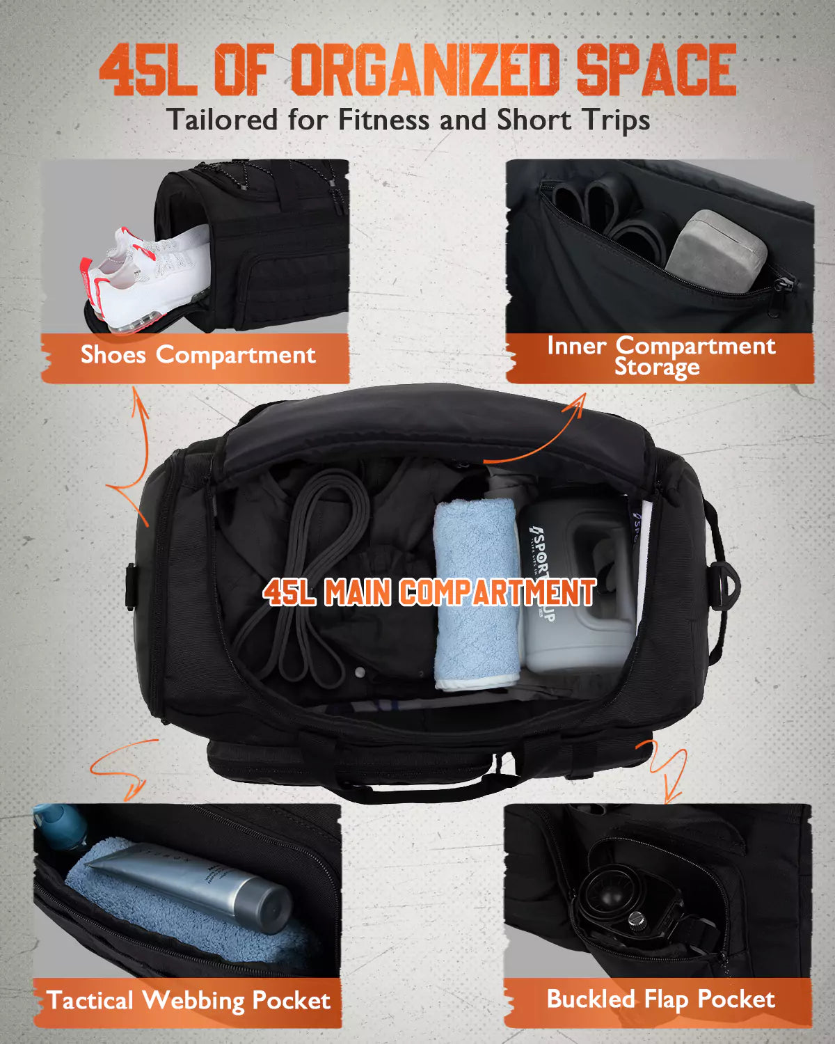 gonex-3-in-1-convertible-travel-duffel-backpack-with-shoe-compartment-45l-90l-13 image 4