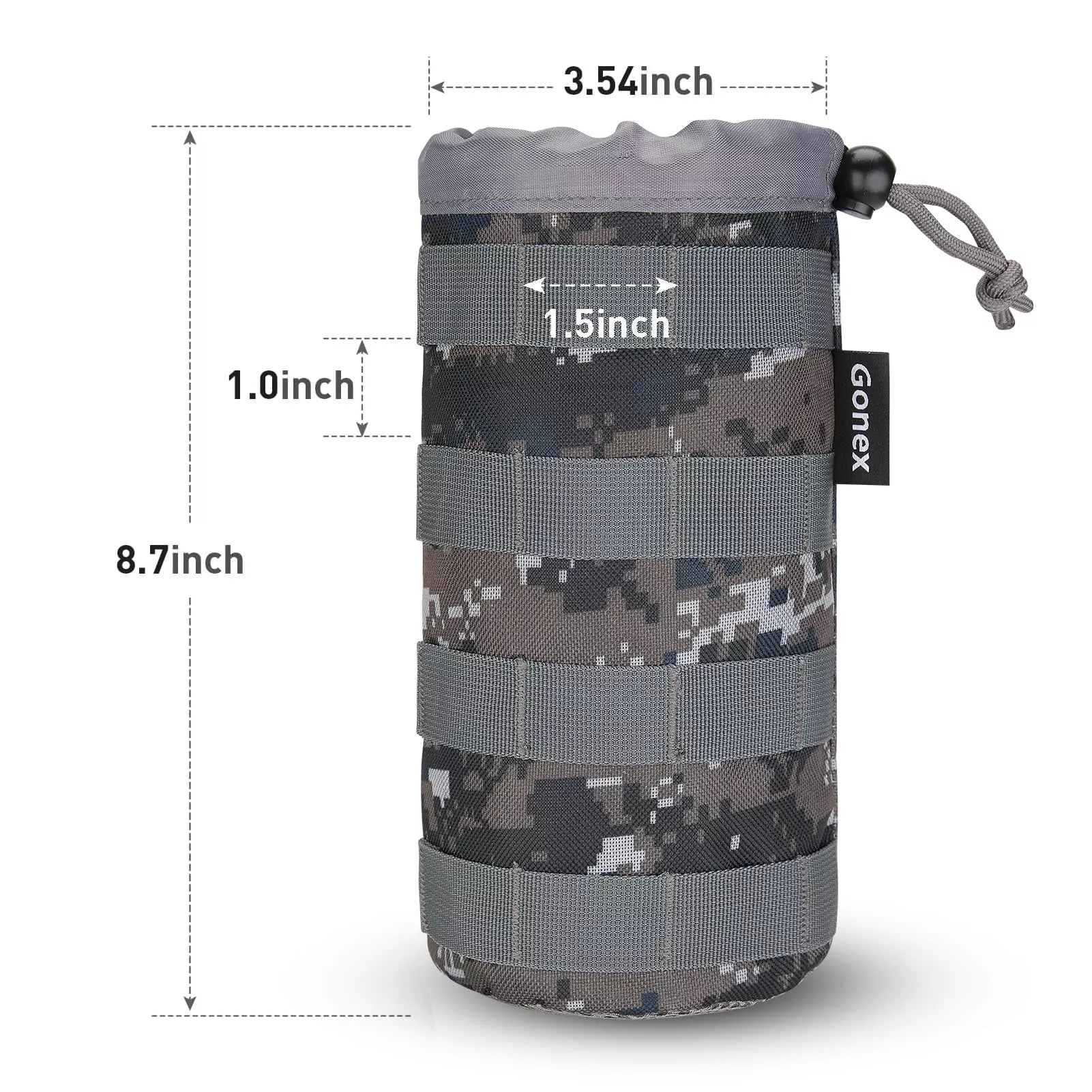 gonex-tactical-molle-water-bottle-pouch-900d-oxford-drawstring-holder-camo-green image 2
