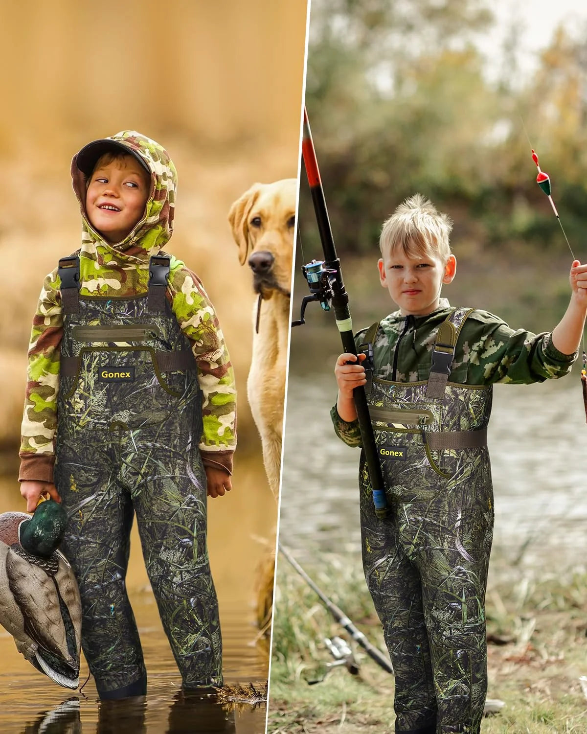 gonex-kids-neoprene-chest-waders-with-boots-4mm-insulated-waterproof-fishing-wad image 7