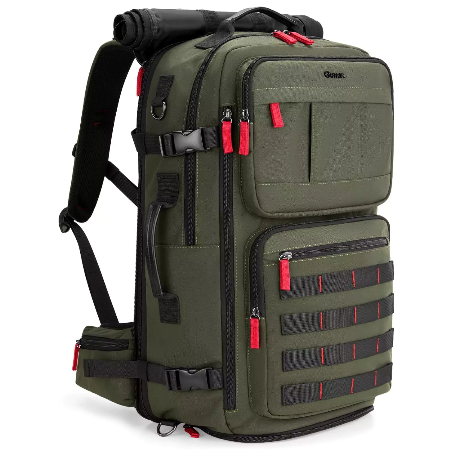 gonex-nylon-carry-on-travel-backpack-45l-ultralight-9-pocket-weekender image 2