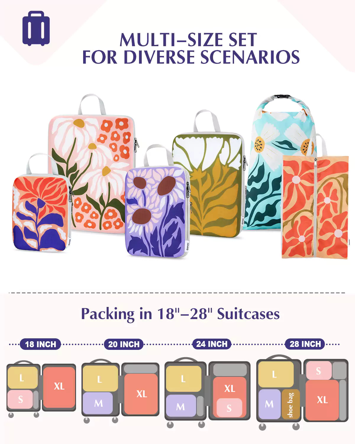 gonex-floral-compression-packing-cubes-4-piece-set-30-space-saving-water-repelle image 5