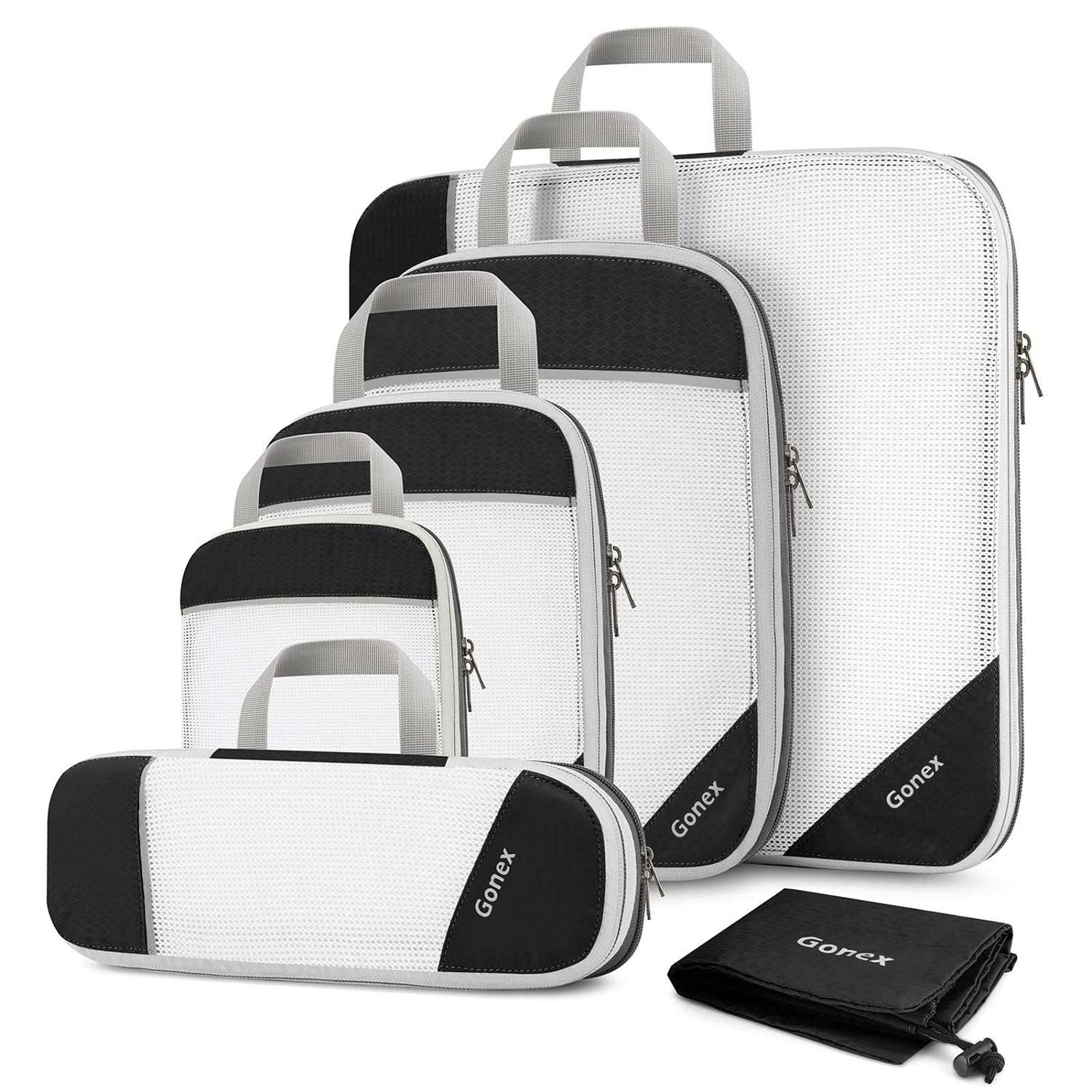 gonex-compression-packing-cubes-extensible-mesh-top-travel-storage-organizers image 2
