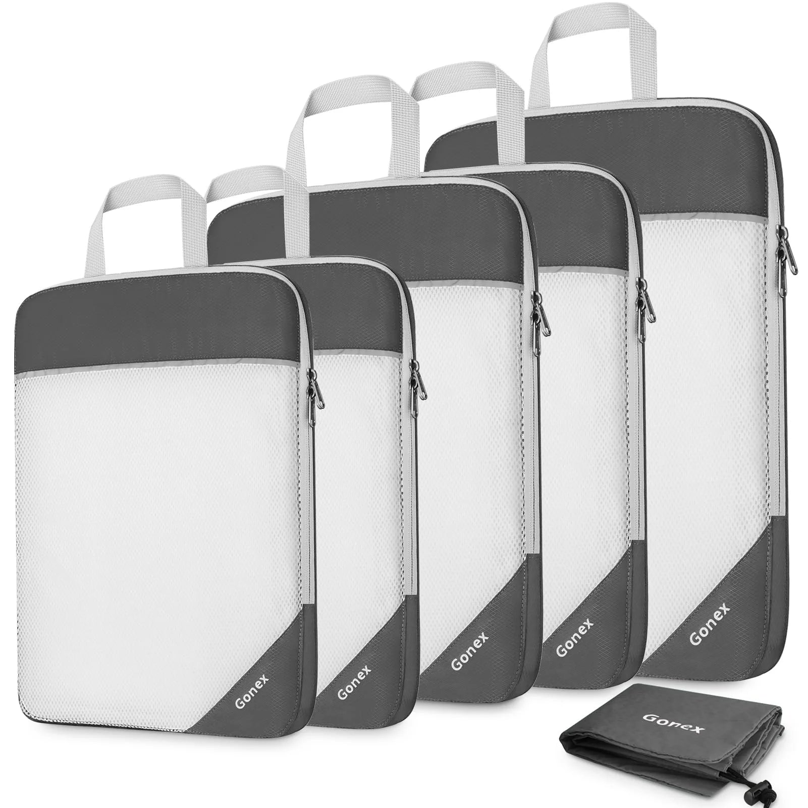 gonex-compression-packing-cubes-6-piece-set-mesh-top-ripstop-polyester-organizer image 2