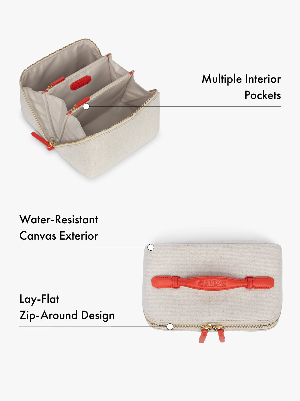 calpak-colette-lay-flat-canvas-toiletry-bag-water-resistant-hanging-travel-organ image 2