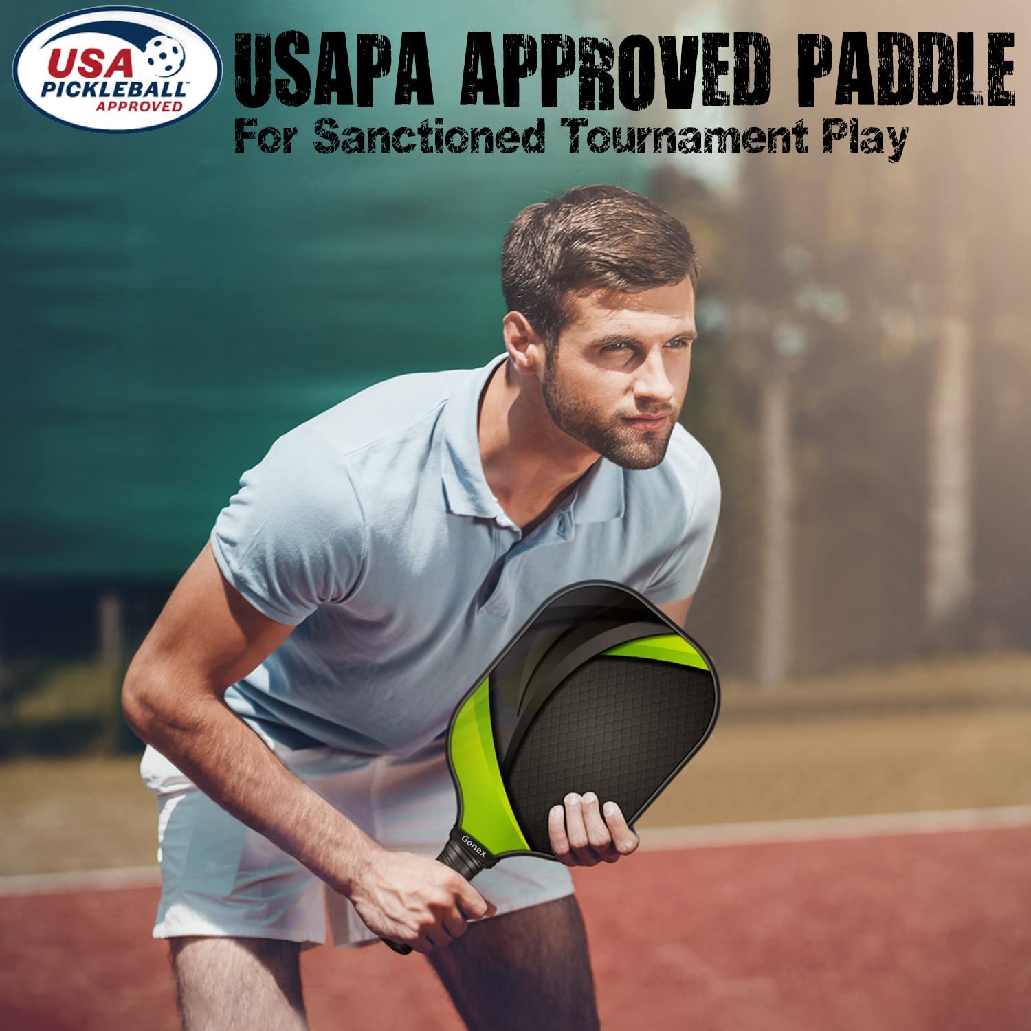 gonex-pickleball-rackets-set-of-2-carbon-performance-paddles-for-beginner-interm image 2