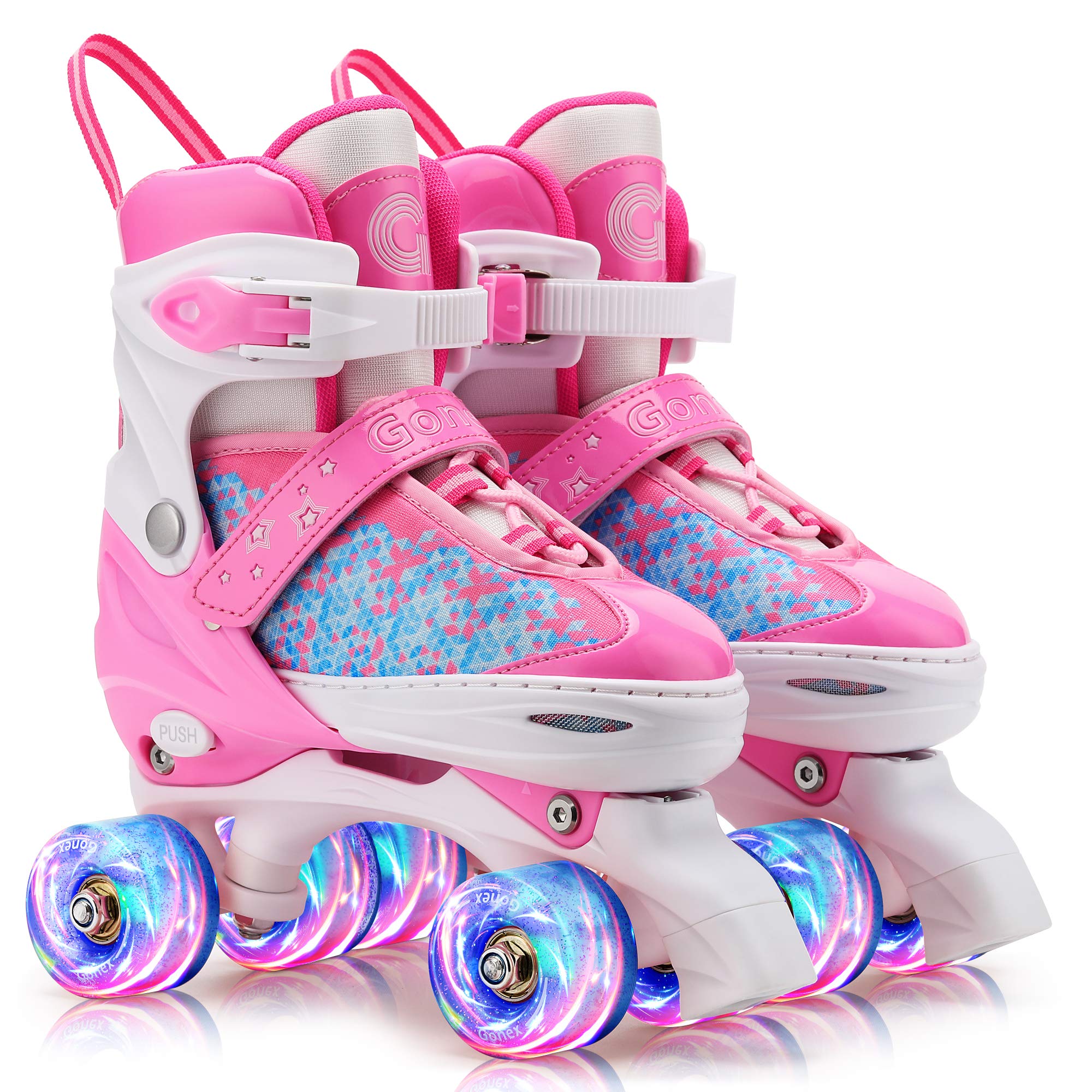 gonex-adjustable-kids-roller-skates-light-up-led-wheels-push-button-size-s-m-l image 8