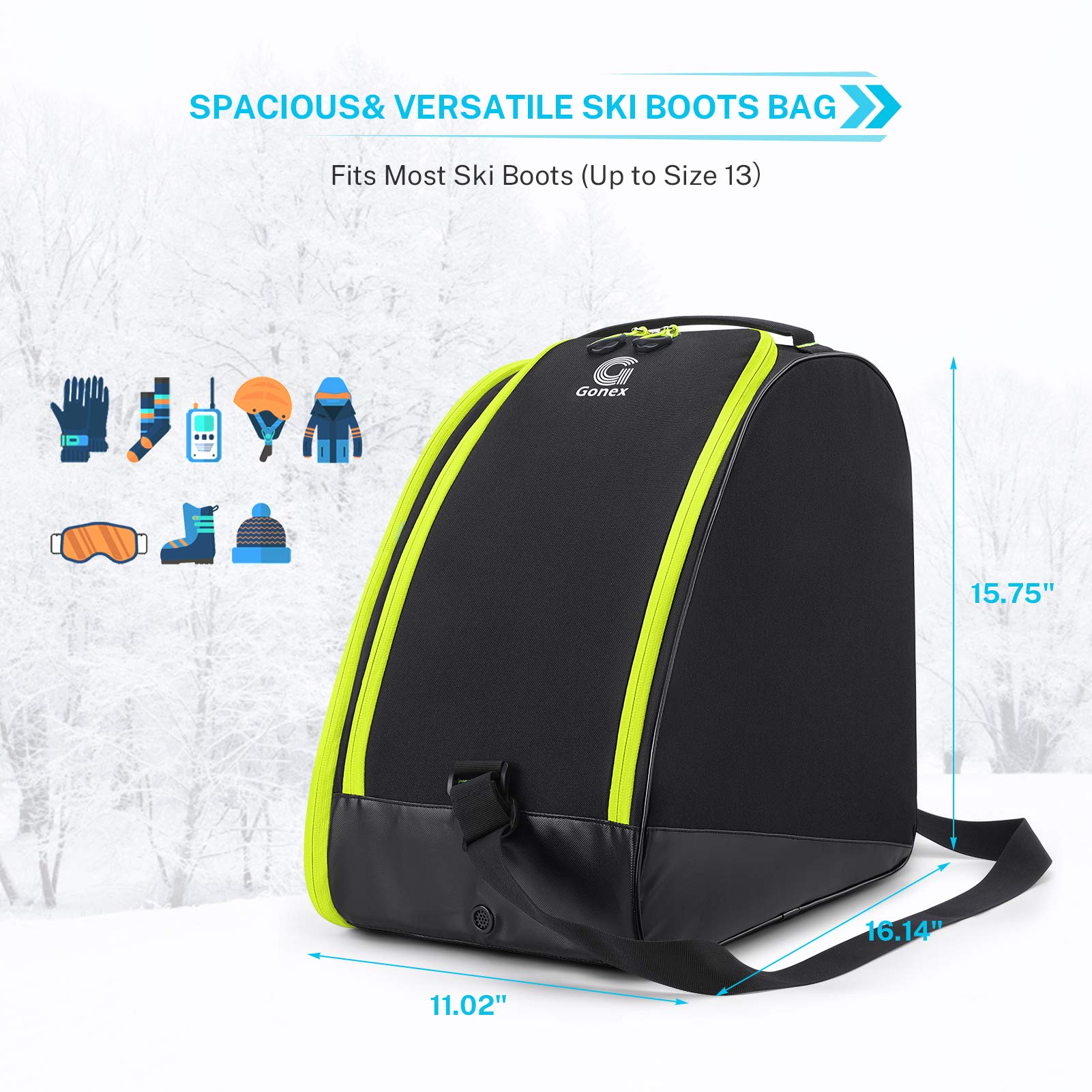 gonex-padded-ski-bag-and-boot-bag-combo-adjustable-ski-bag-up-to-200cm-water-res image 7