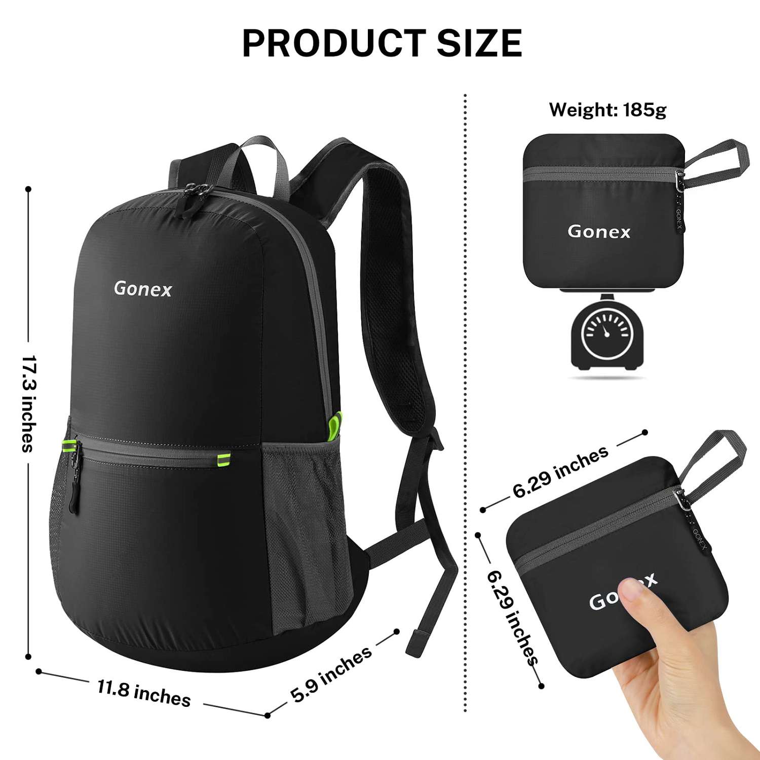 gonex-20l-lightweight-packable-hiking-backpack-foldable-water-repellent-nylon-da image 7