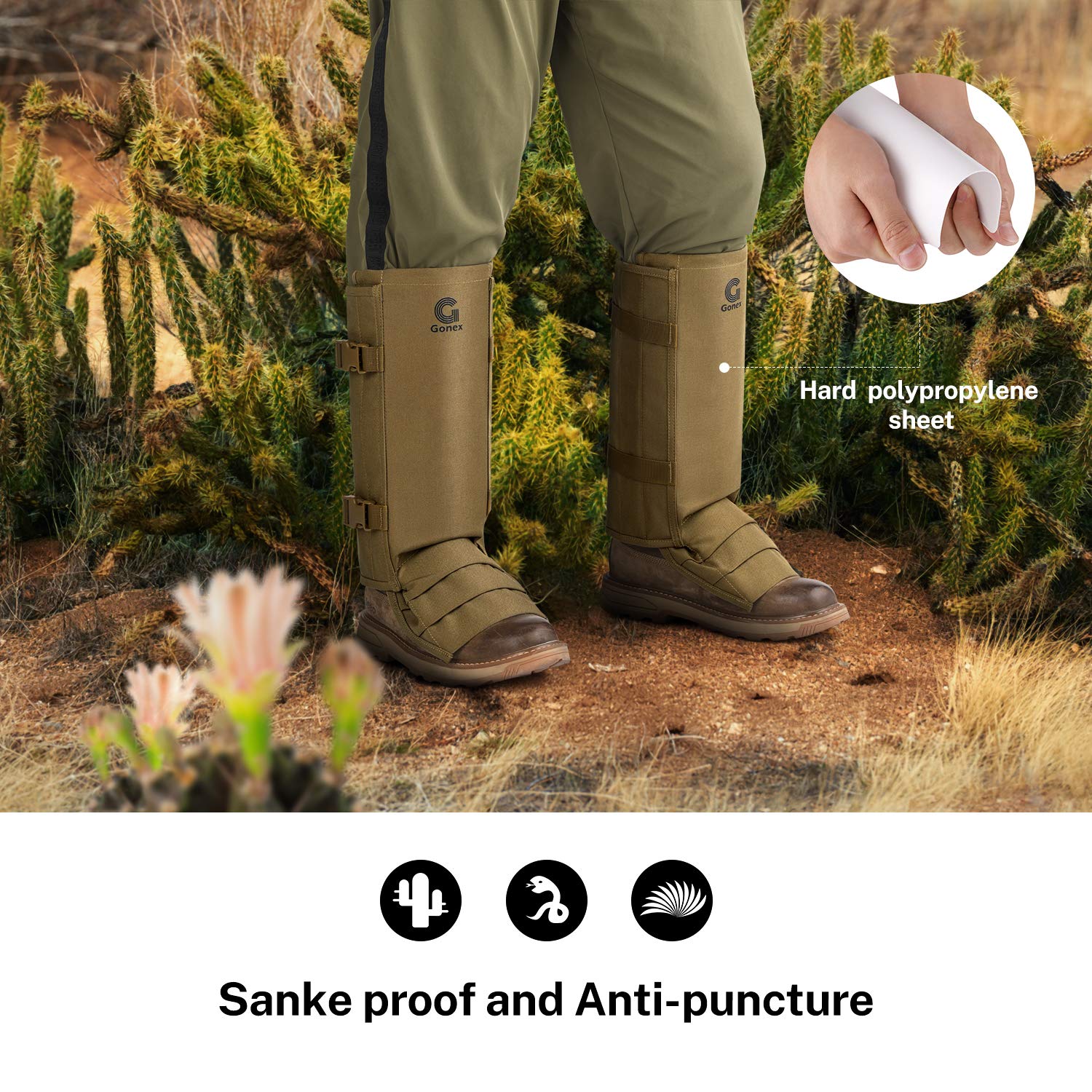 gonex-snake-gaiters-1000d-oxford-fabric-snake-chaps-with-12-flexible-pp-bite-pro image 3