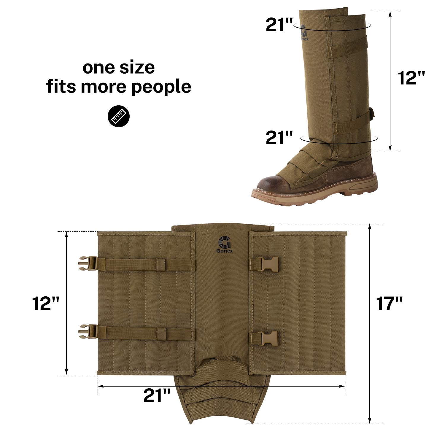 gonex-snake-gaiters-1000d-oxford-fabric-snake-chaps-with-12-flexible-pp-bite-pro image 6