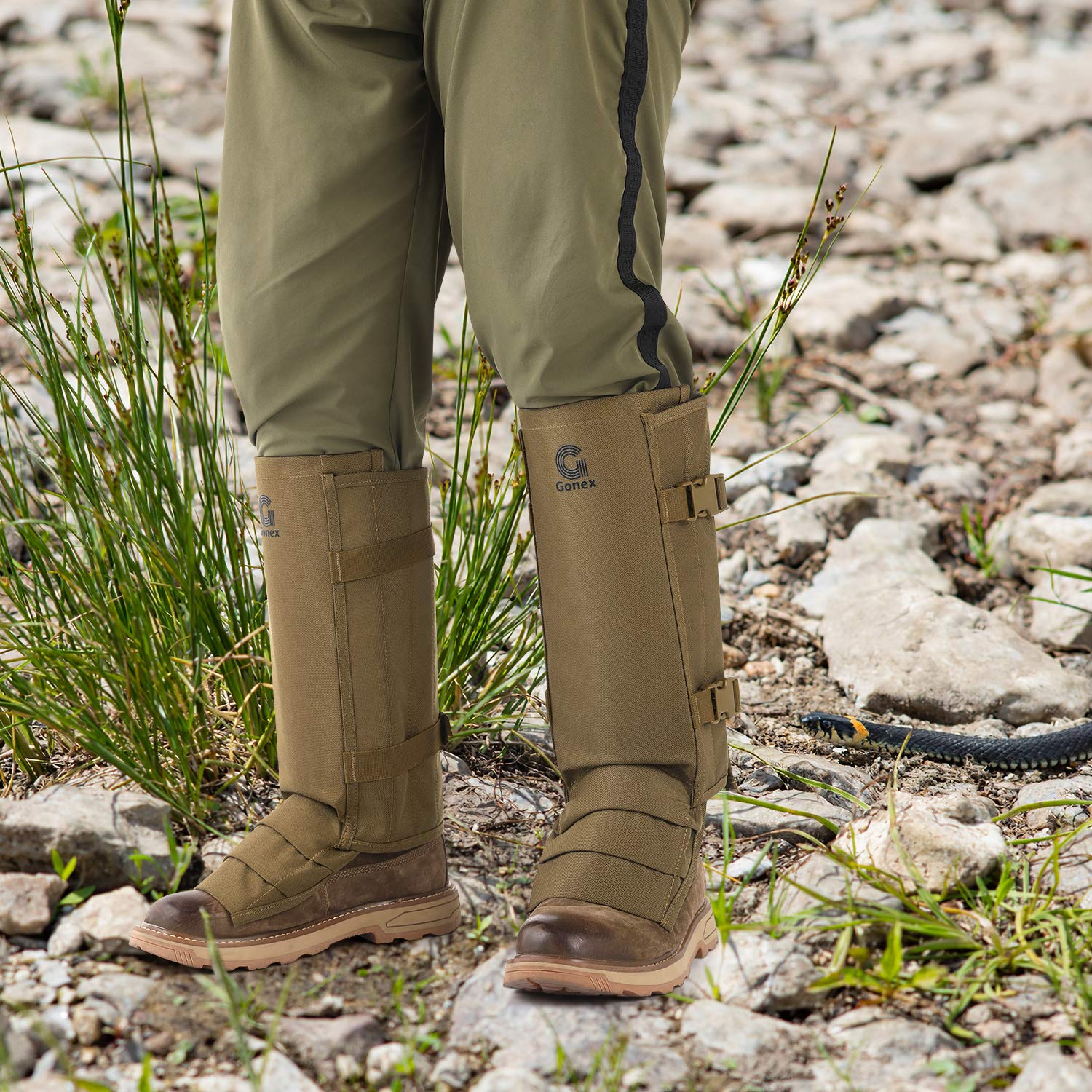 gonex-snake-gaiters-1000d-oxford-fabric-snake-chaps-with-12-flexible-pp-bite-pro image 4
