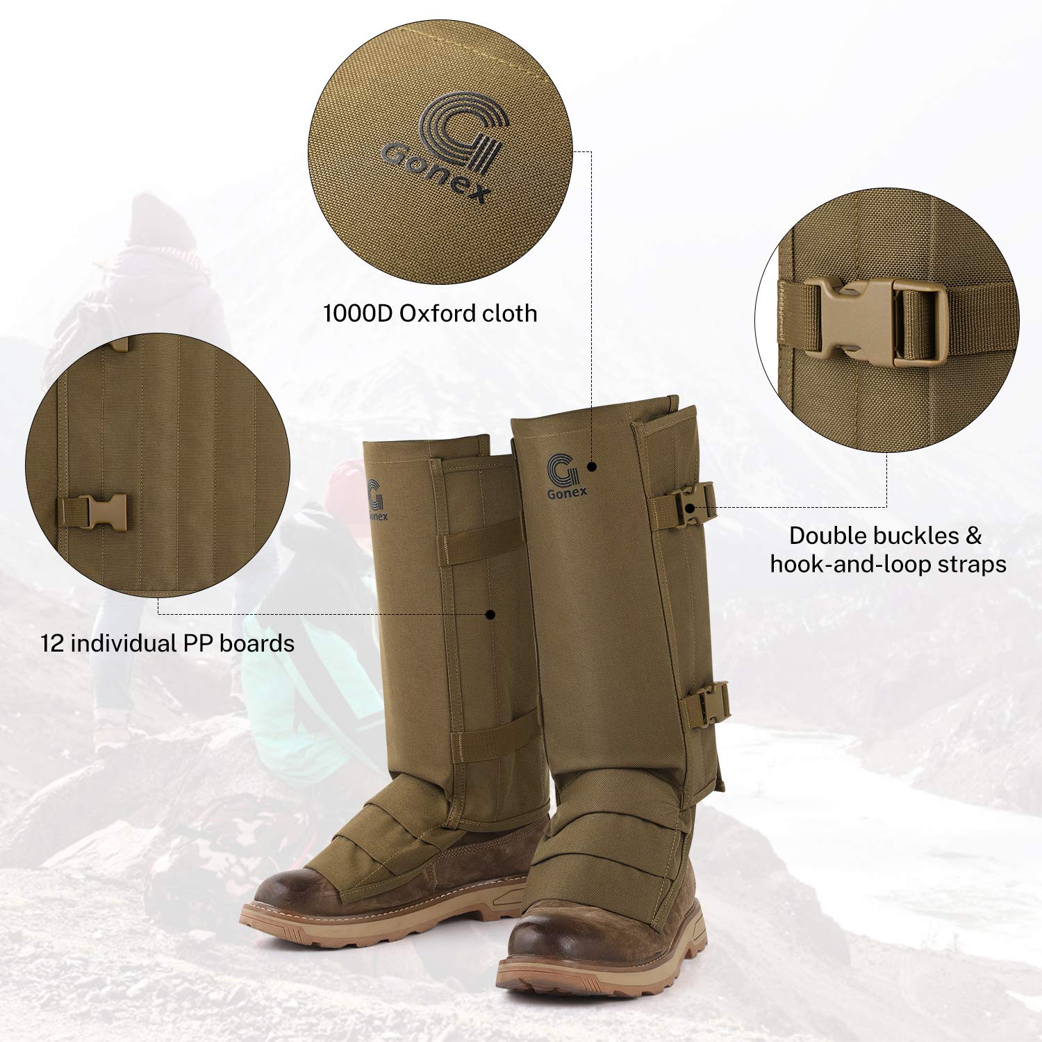 gonex-snake-gaiters-1000d-oxford-fabric-snake-chaps-with-12-flexible-pp-bite-pro image 7