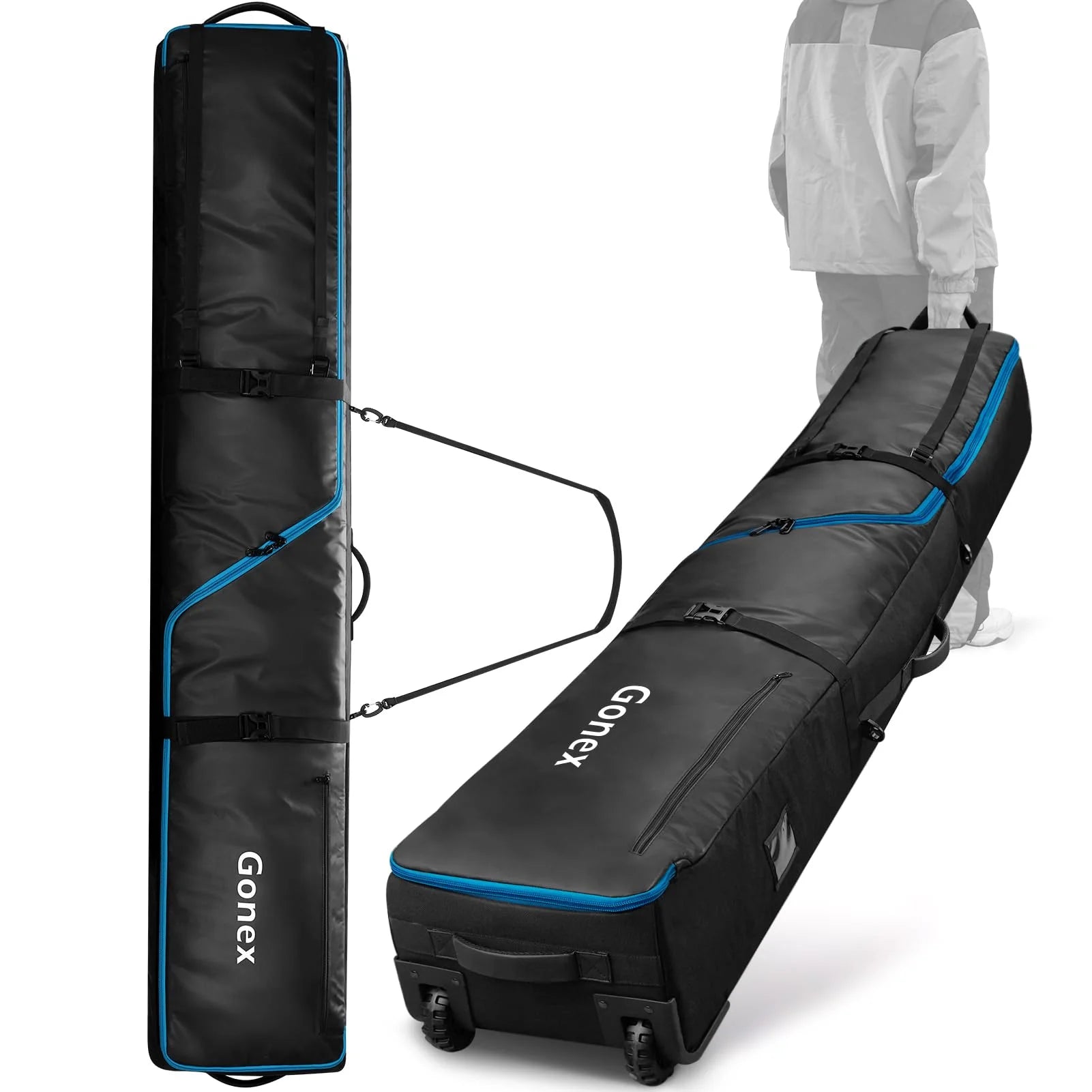 gonex-snowboard-bag-with-wheels-padded-wheeled-board-bag-adjustable-175-190cm-12 image 1