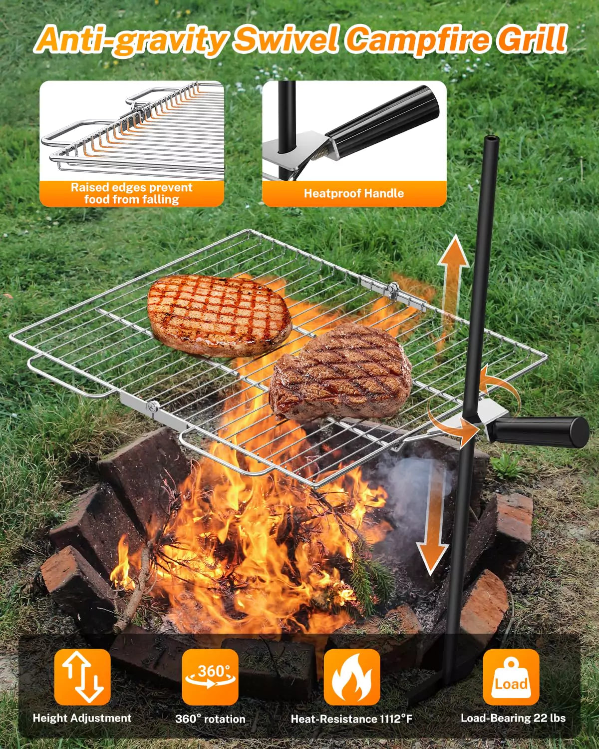 gonex-portable-folding-swivel-campfire-grill-grate-stainless-steel-15-35-18-3-wi image 5