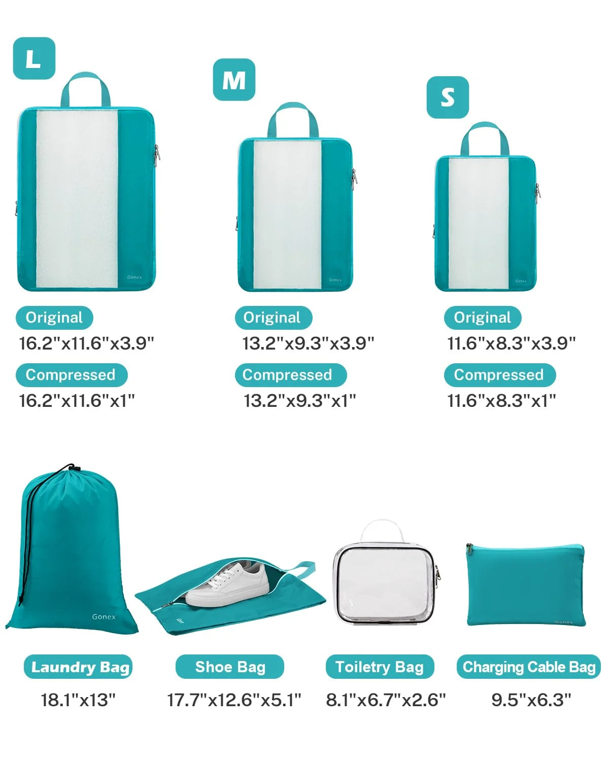 gonex-compression-packing-cubes-8-pcs-rip-stop-polyester-luggage-organizer-set image 7