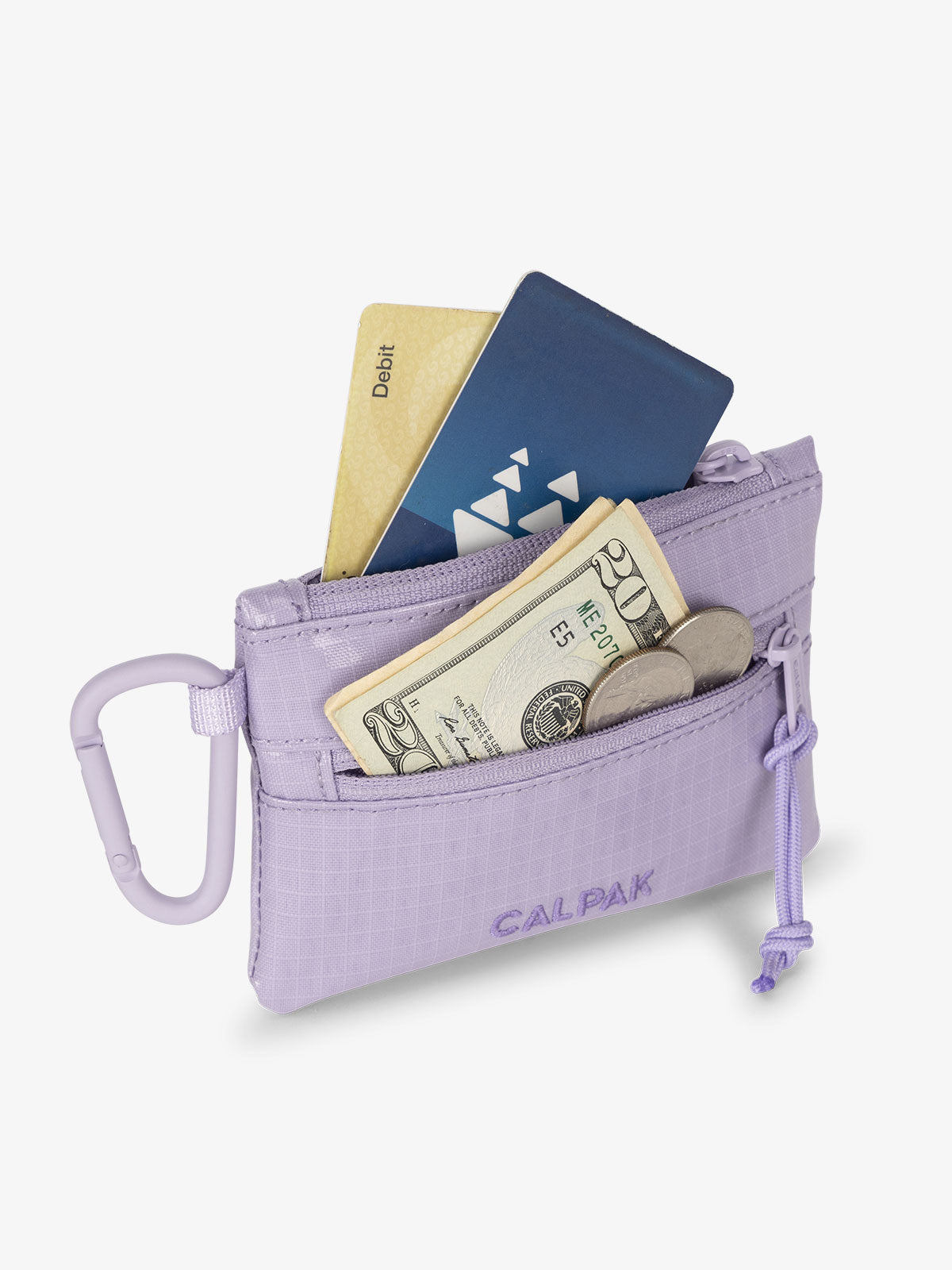 calpak-terra-clippable-card-pouch-recycled-dual-zip-card-cash-pouch-with-carabin image 4