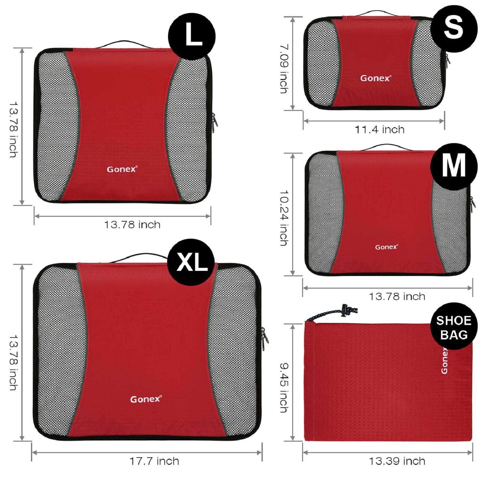 gonex-5-piece-packing-cube-set-multi-size-luggage-organizers-for-20-24-28-suitca image 8