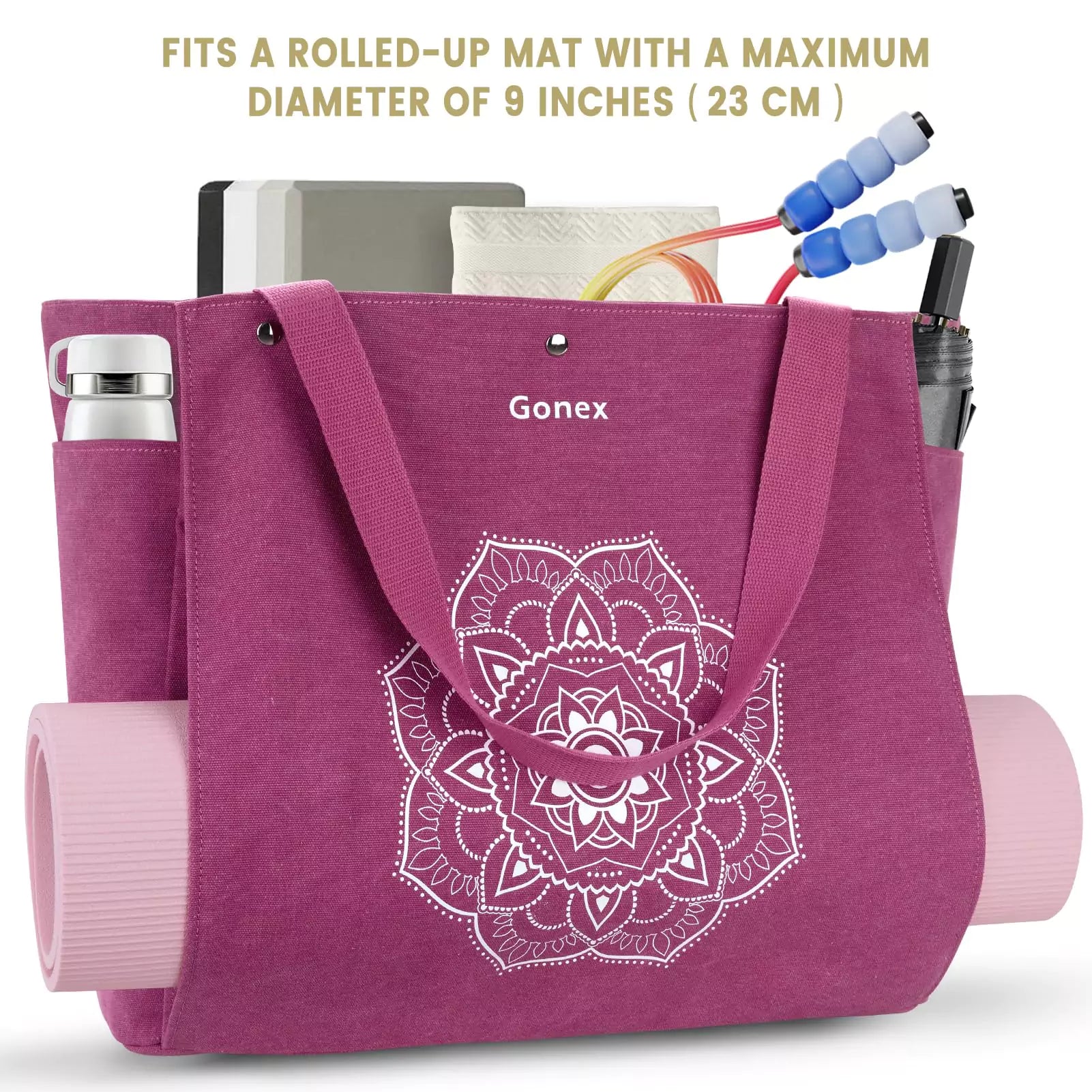 gonex-canvas-yoga-mat-bag-x-large-front-flap-extra-large-yoga-tote image 8