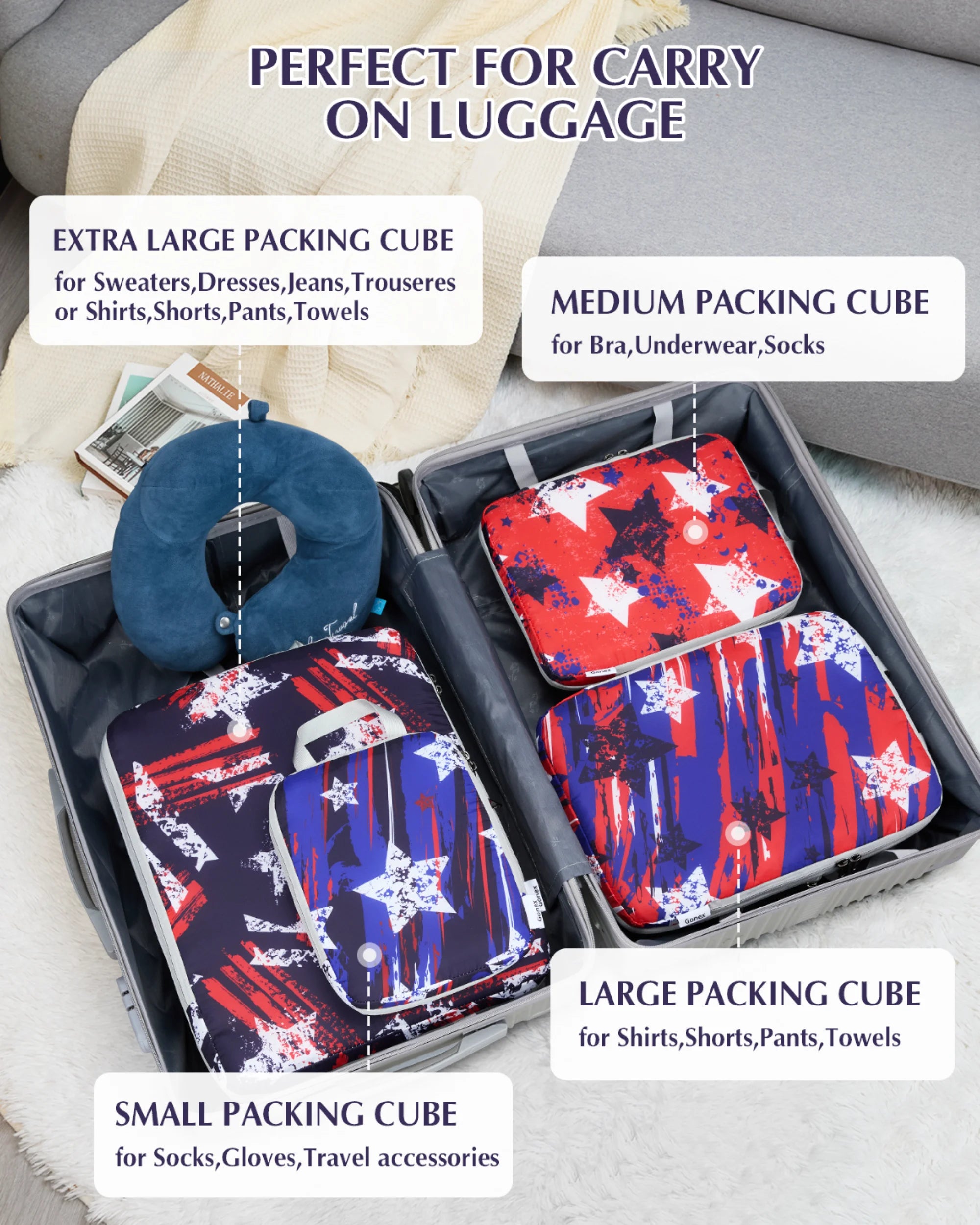 gonex-patriot-stripe-compression-packing-cubes-space-saving-travel-organizer-set image 5