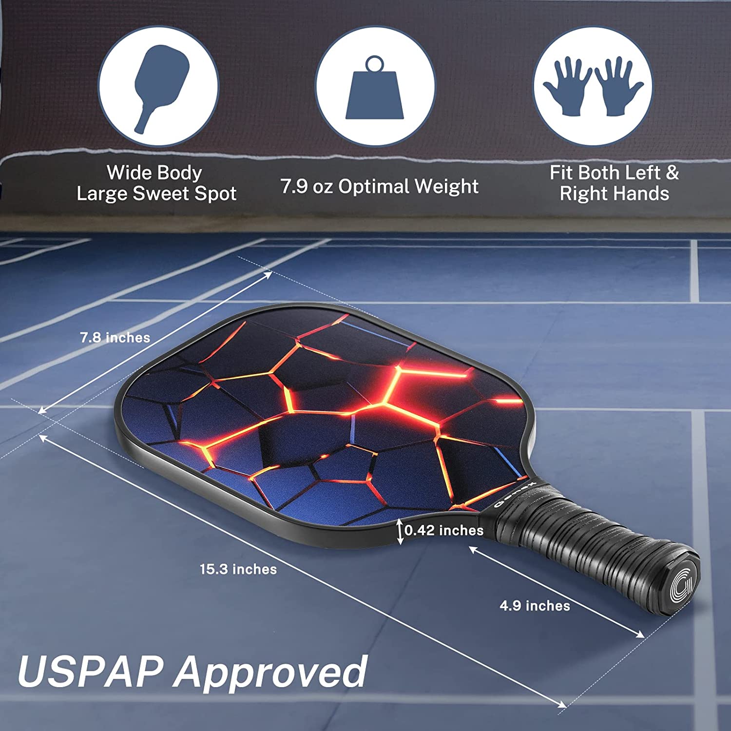 gonex-pickleball-paddles-set-of-4-usapa-approved-graphite-carbon-fiber-paddles-w image 5