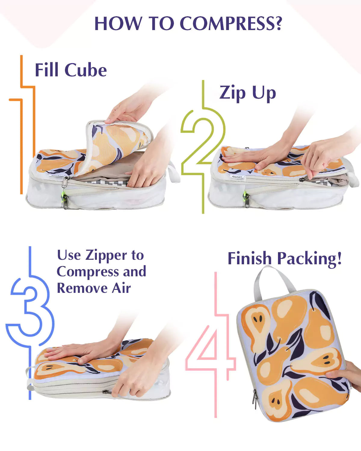 gonex-cute-fruit-compression-packing-cubes-dual-zipper-space-saving-travel-organ image 5