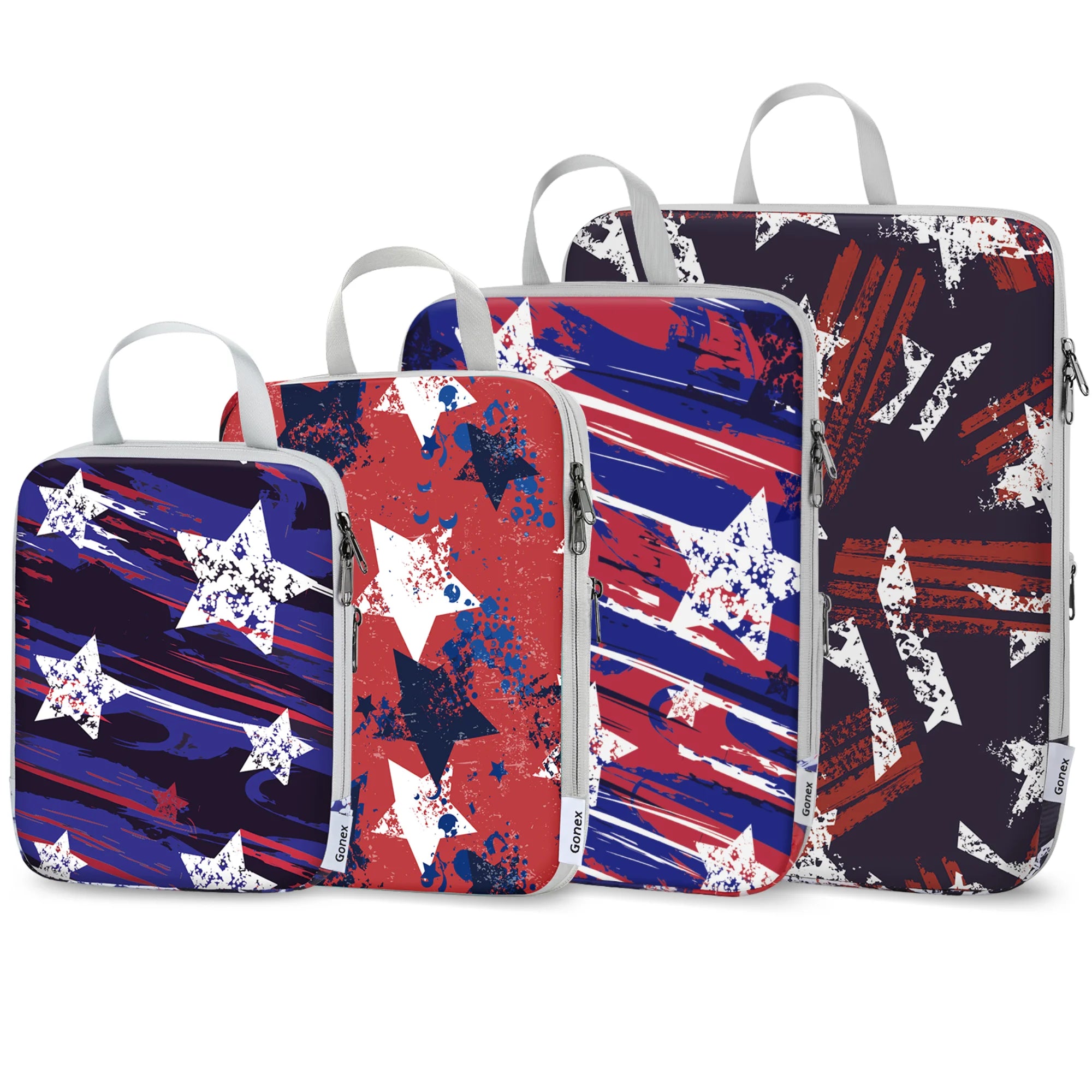 gonex-patriot-stripe-compression-packing-cubes-space-saving-travel-organizer-set image 2