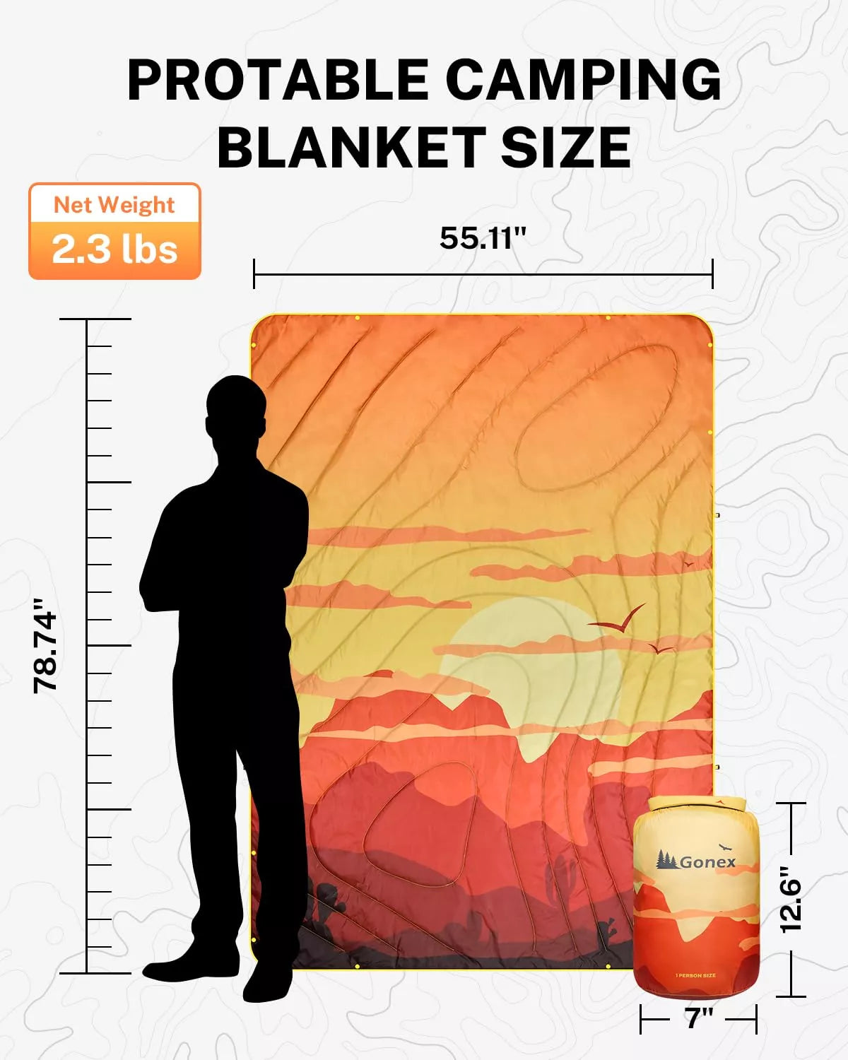 gonex-desert-puffy-printed-outdoor-camping-blanket-79-x-55-ultra-lightweight-4mm image 5