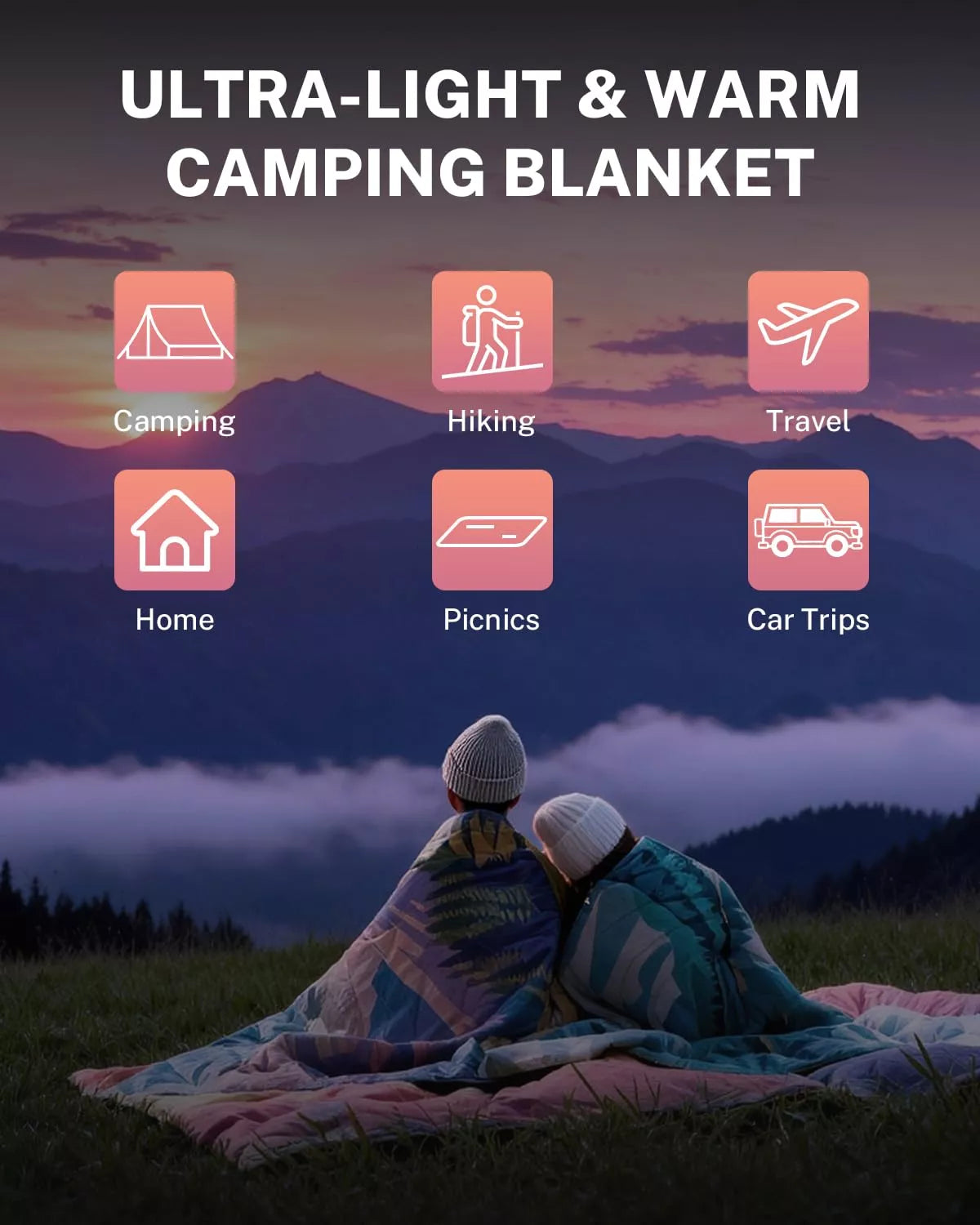 gonex-sunset-puffy-printed-outdoor-camping-blanket-79-x-55-water-repellent-ultra image 6