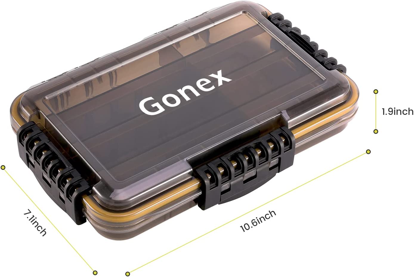 gonex-waterproof-tackle-box-3600-sealed-lid-fishing-tray-storage-with-cam-action image 5