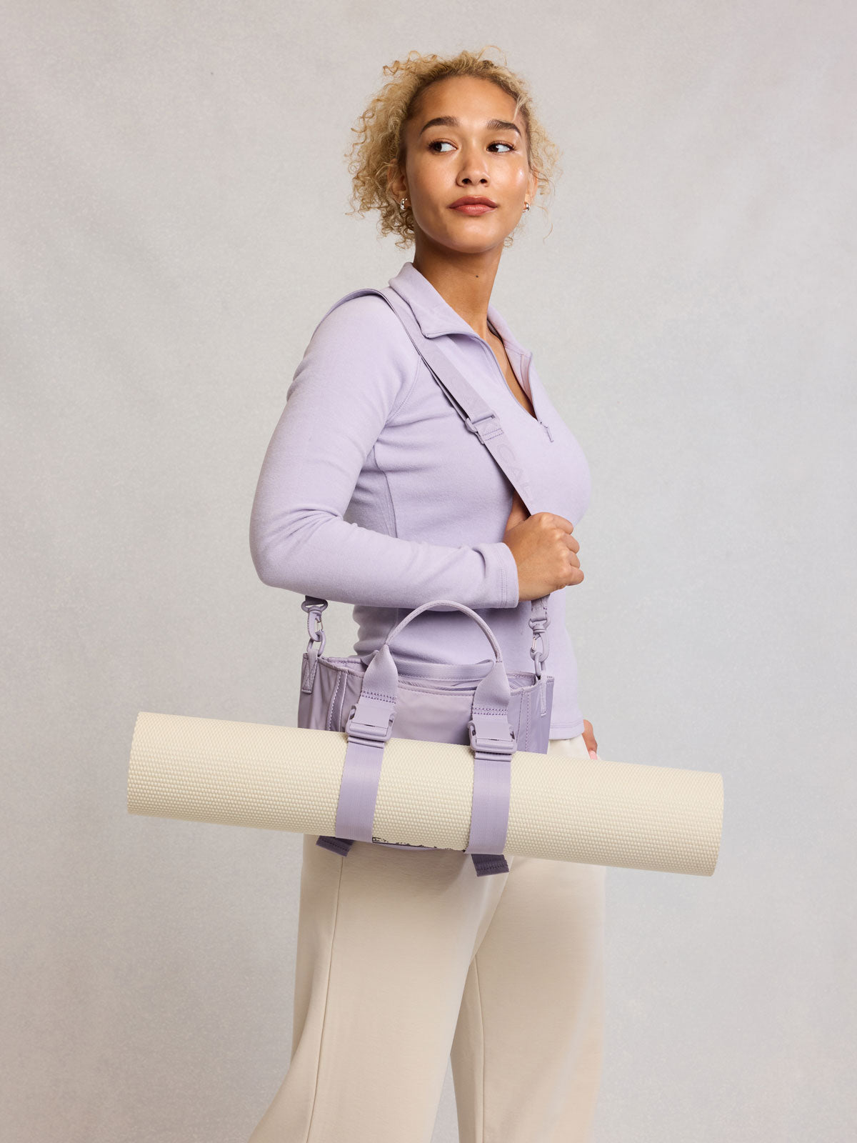 calpak-fit-crossbody-gym-bag-with-yoga-mat-straps-water-repellent-recycled-gym-c image 2