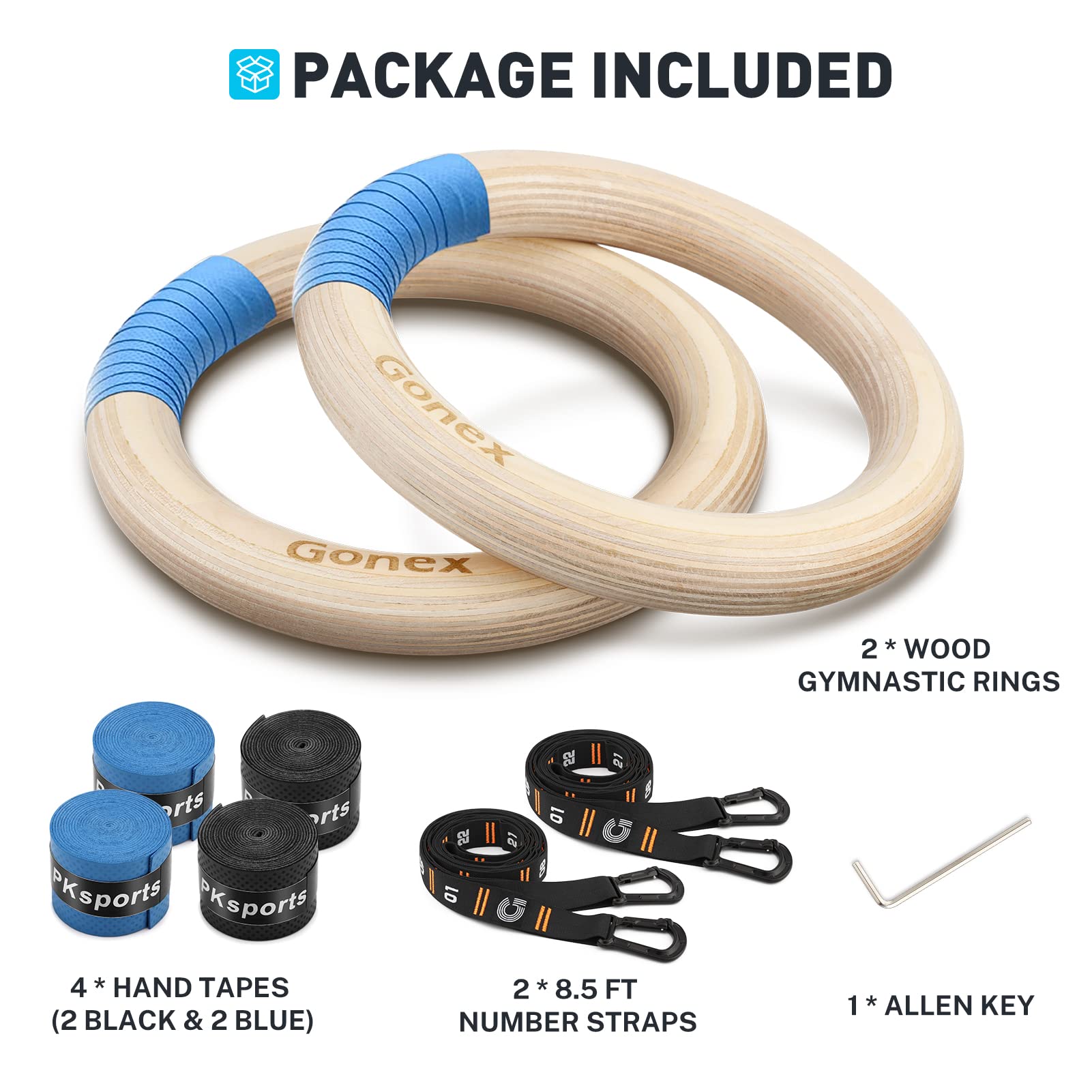 gonex-wooden-gymnastic-rings-with-adjustable-numbered-straps-and-quick-install-c image 8