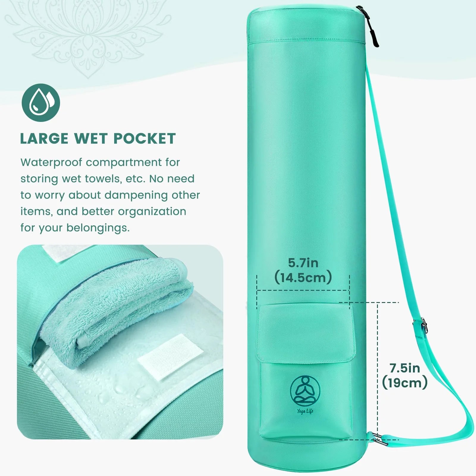 gonex-yoga-mat-bag-with-peacock-pattern-water-resistant-600d-oxford-cloth-carrie image 5