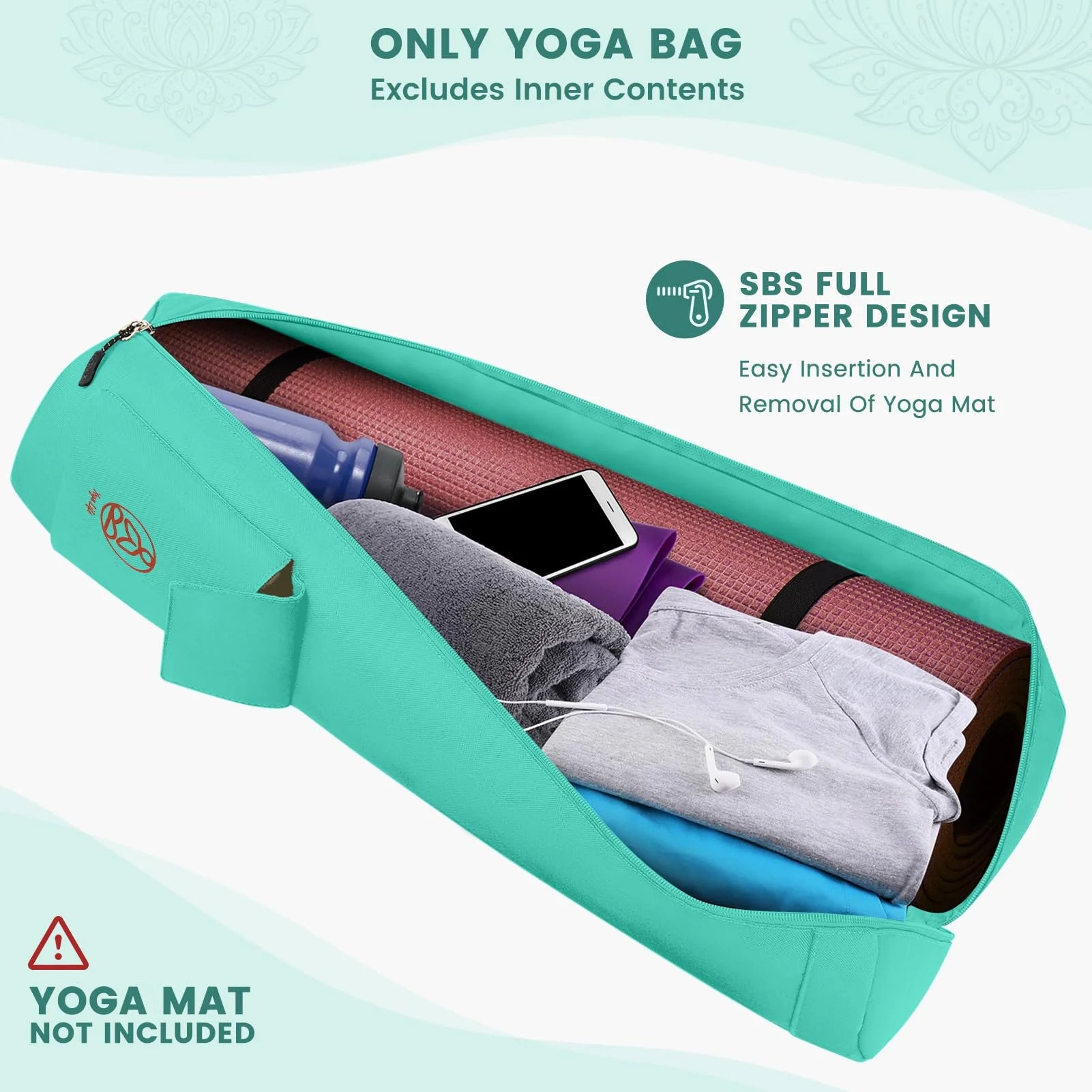 gonex-yoga-mat-bag-with-peacock-pattern-water-resistant-600d-oxford-cloth-carrie image 6