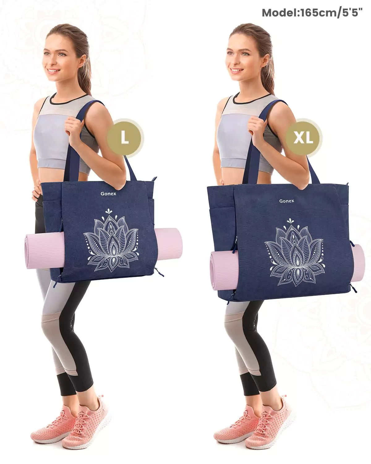 gonex-yoga-mat-bag-xl-full-zip-tote-with-multi-pockets-and-external-mat-pocket image 7