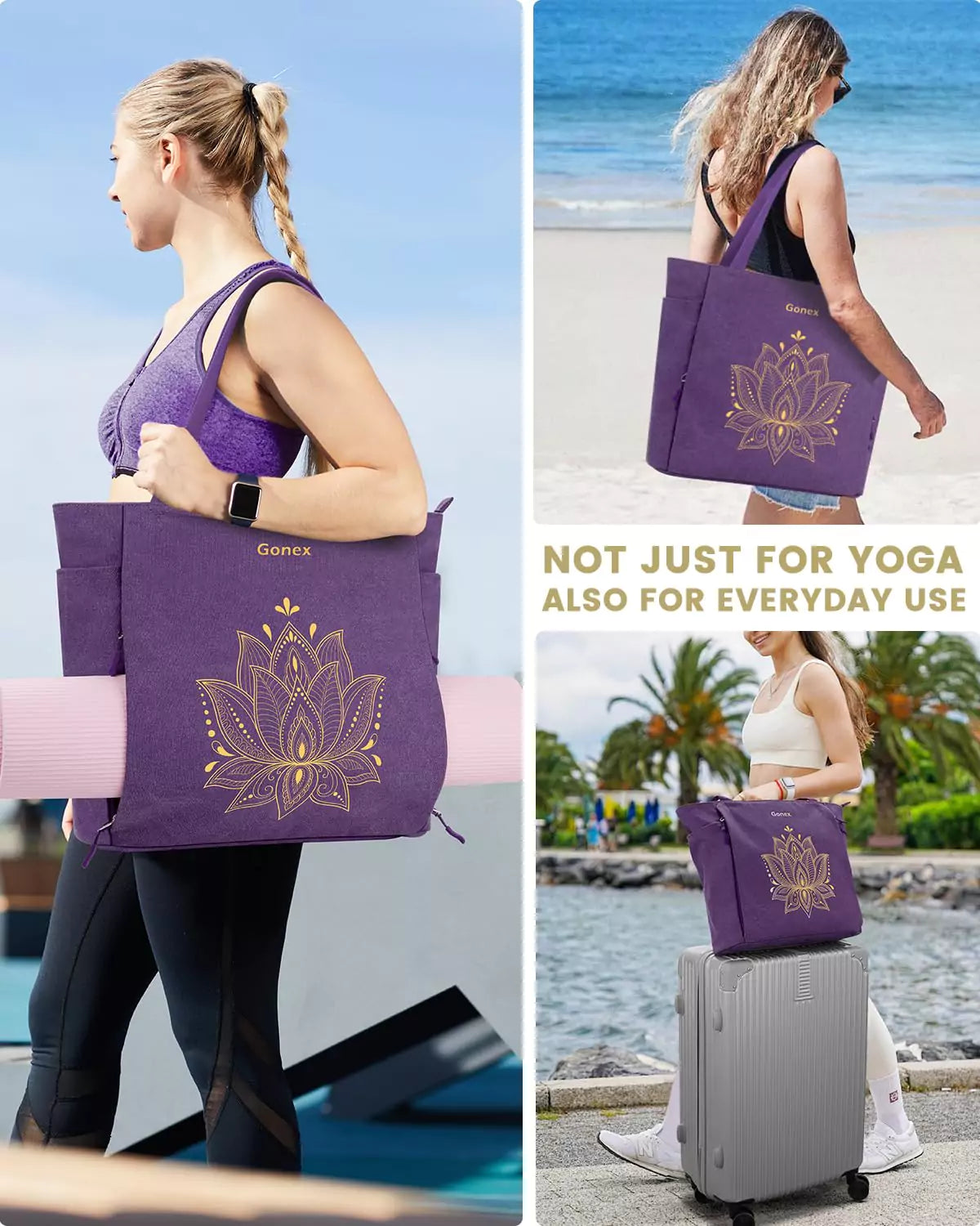gonex-yoga-mat-bag-xl-full-zip-tote-with-multi-pockets-and-external-mat-pocket image 8