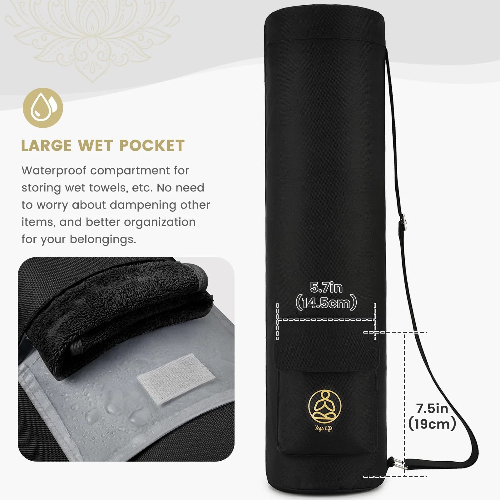 gonex-yoga-mat-bag-elephant-print-water-resistant-600d-oxford-carrier-with-sbs-z image 5